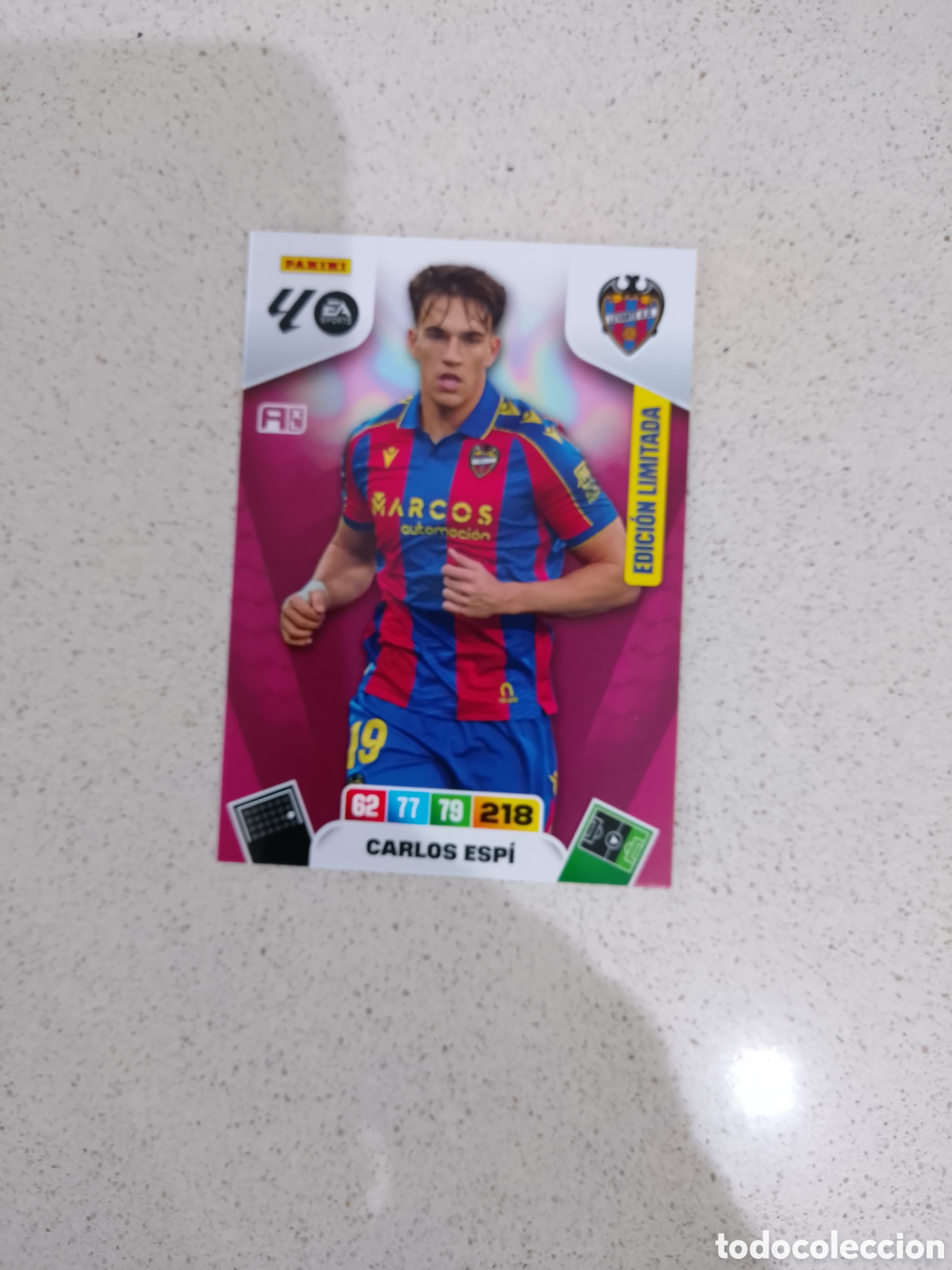Cromos de F&uacute;tbol: CARTA EDICI&Oacute;N LIMITADA CARLOS ESP&Iacute; LEVANTE. ADRENALYN XL 25/26.