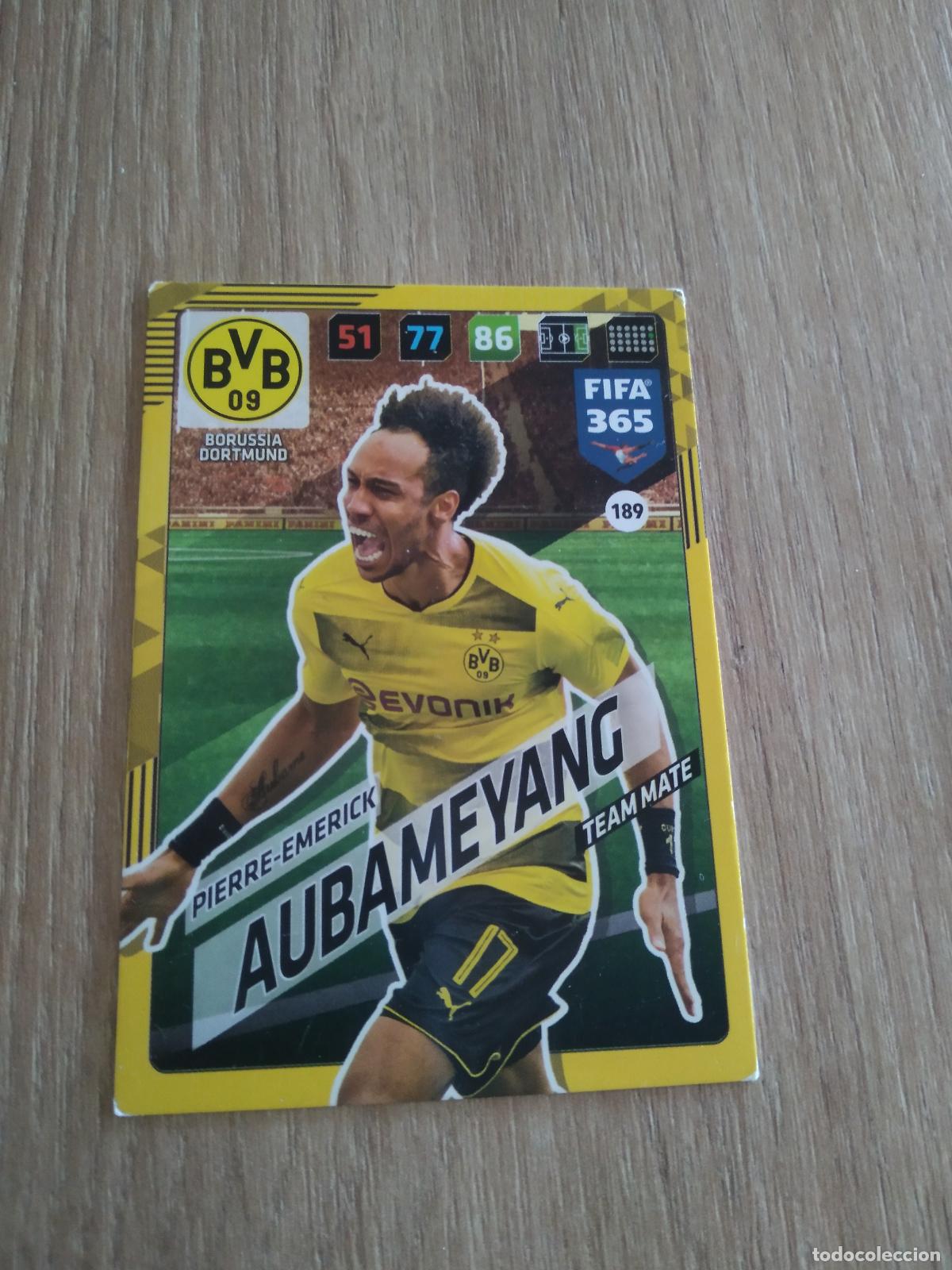 Figurine di Calcio: 189 AUBAMEYANG BORUSSIA DORTMUND CROMO FUTBOL PANINI ADRENALYN 17-18 FIFA 365 2017-2018