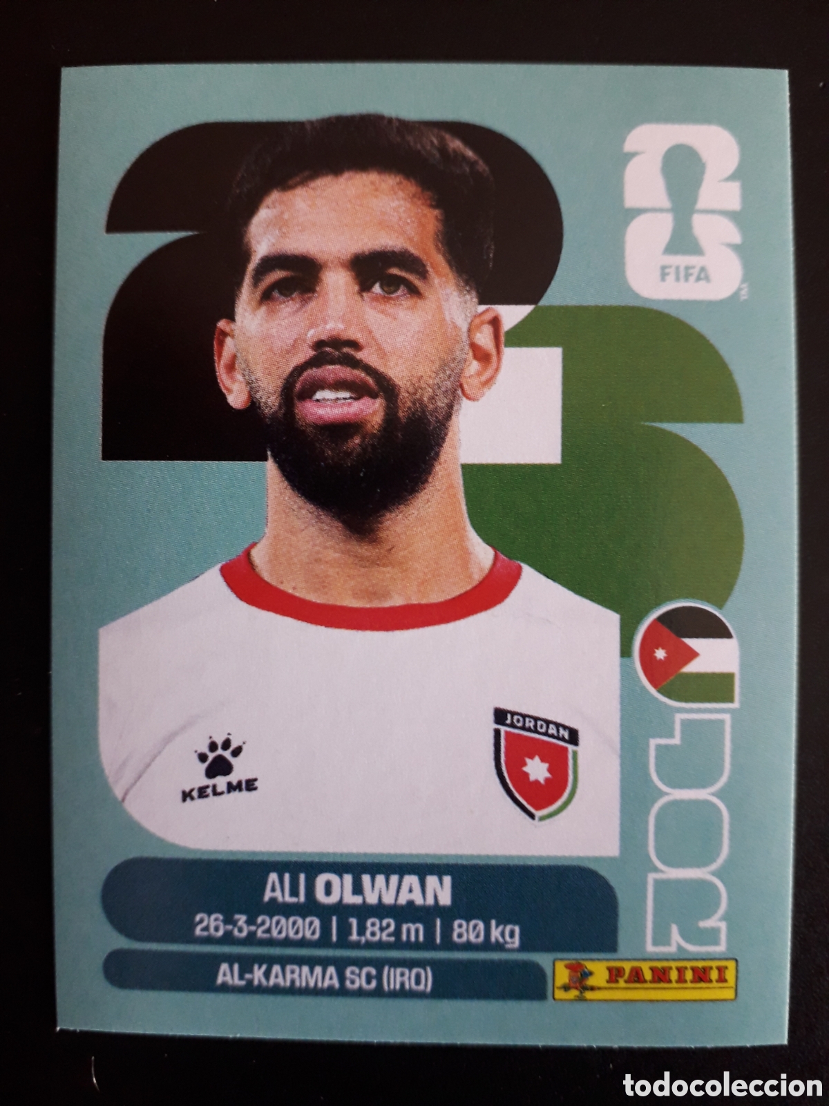 Fu&szlig;ball-Sticker: OLWAN JORDANIA JOR 18 MUNDIAL F&Uacute;TBOL 2026 FIFA WORLD CUP PANINI SIN PEGAR PEDIDO M&Iacute;NIMO 3&euro;.