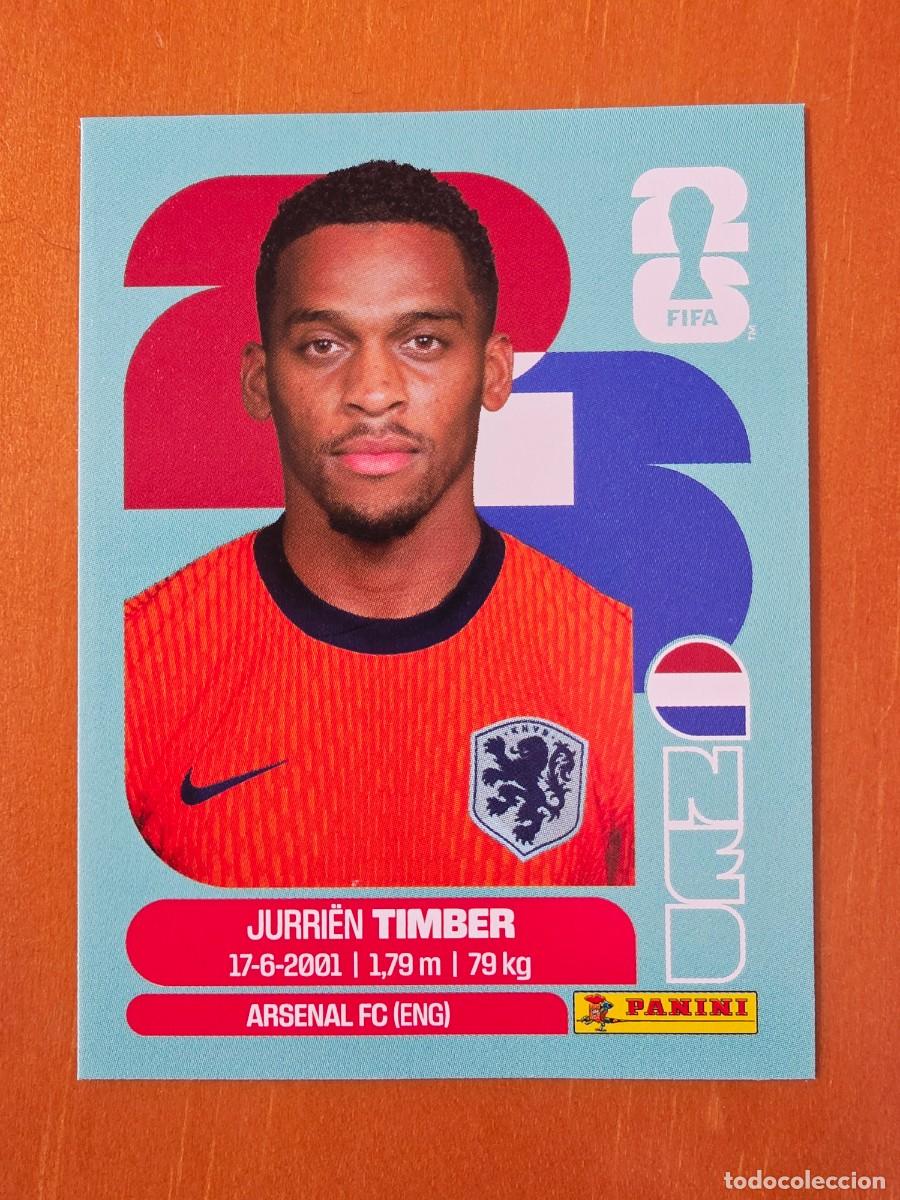 Cromos de F&uacute;tbol: NED 5 Jurri&euml;n Timber, Pa&iacute;ses Bajos Holanda, Panini FIFA World Cup Mundial 2026 Sticker