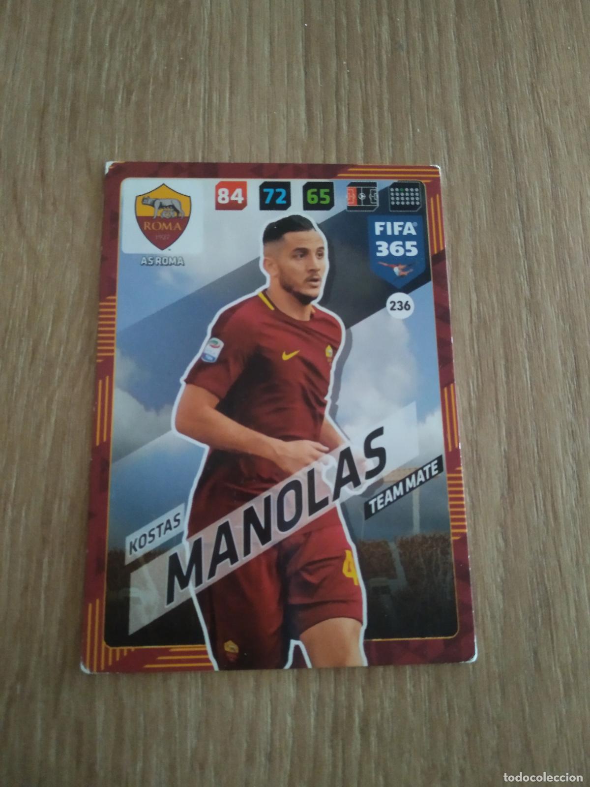 Cromos de F&uacute;tbol: 236 MANOLAS ROMA CROMO FUTBOL PANINI ADRENALYN 17-18 FIFA 365 2017-2018