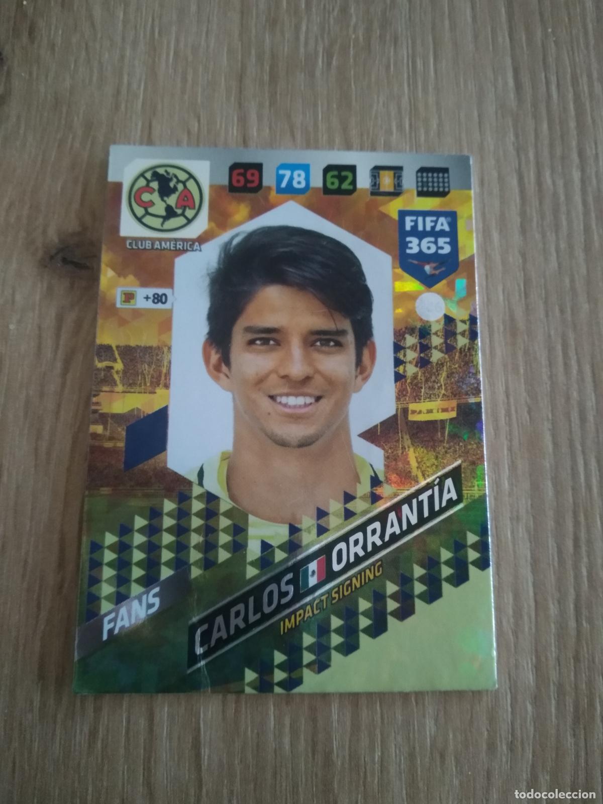 Cromos de F&uacute;tbol: 246 CARLOS ORRANTIA CLUB AMERICA CROMO FUTBOL PANINI ADRENALYN 17-18 FIFA 365 2017-2018