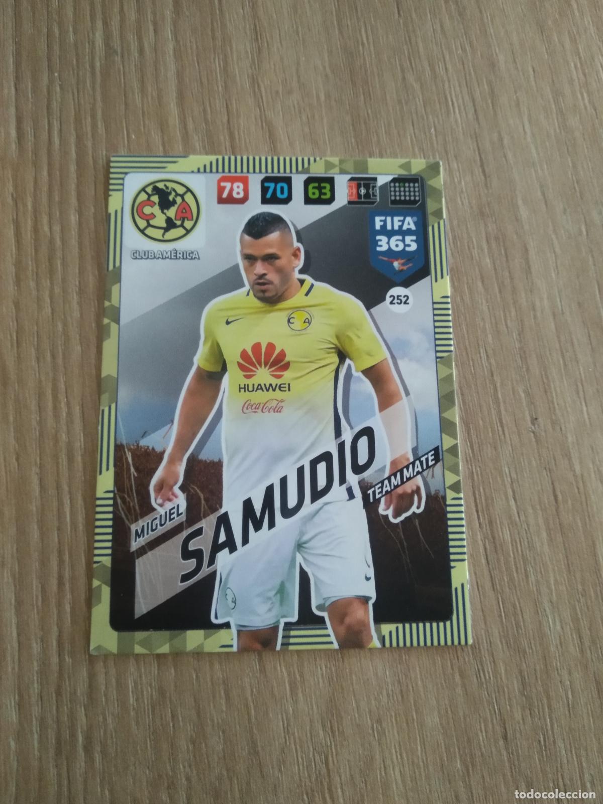 Fu&szlig;ball-Sticker: 252 MIGUEL SAMUDIO CLUB AMERICA CROMO FUTBOL PANINI ADRENALYN 17-18 FIFA 365 2017-2018