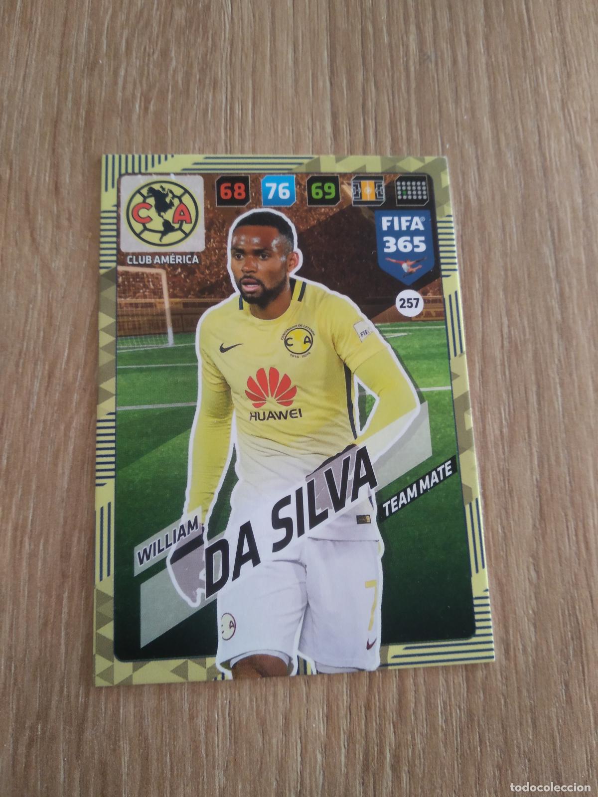 Cromos de F&uacute;tbol: 257 WILLIAM DA SILVA CLUB AMERICA CROMO FUTBOL PANINI ADRENALYN 17-18 FIFA 365 2017-2018