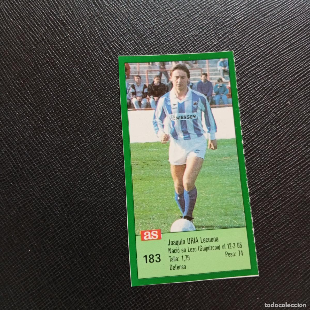 Cromos de F&uacute;tbol: 183 URIA REAL SOCIEDAD AS 1988 1989 CROMO FUTBOL LIGA 88 89 - SIN PEGAR - A103 PG253