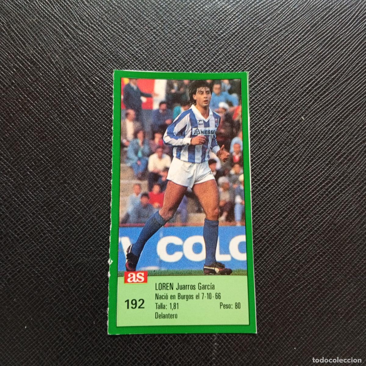 Cromos de F&uacute;tbol: 192 LOREN REAL SOCIEDAD AS 1988 1989 CROMO FUTBOL LIGA 88 89 - SIN PEGAR - A103 PG280