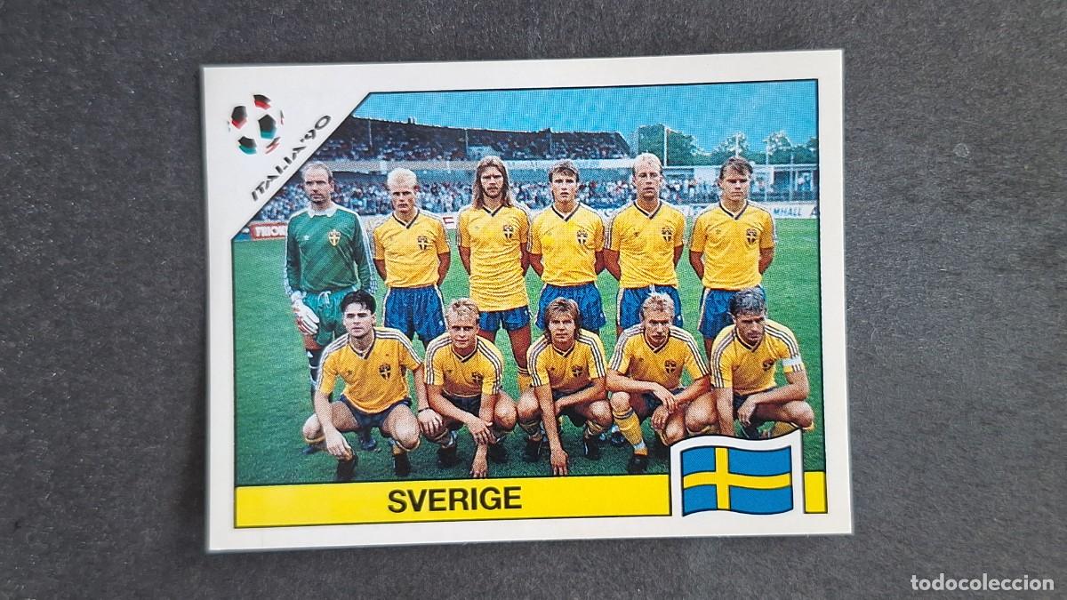 Cromos de F&uacute;tbol: L3 EQUIPO SELECCION SUECIA 232 MUNDIAL ITALIA 90 1990 PANINI NUNCA PEGADO SIN PEGAR