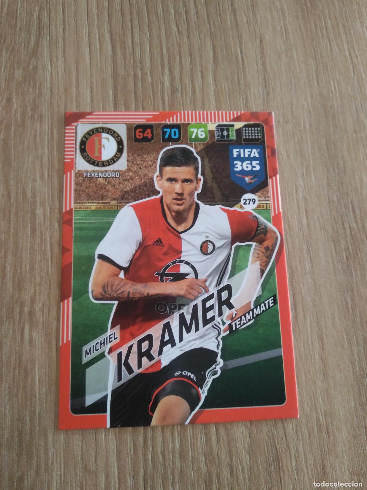 Cromos de F&uacute;tbol: 279 MICHIEL KRAMER FEYENOORD CROMO FUTBOL PANINI ADRENALYN 17-18 FIFA 365 2017-2018