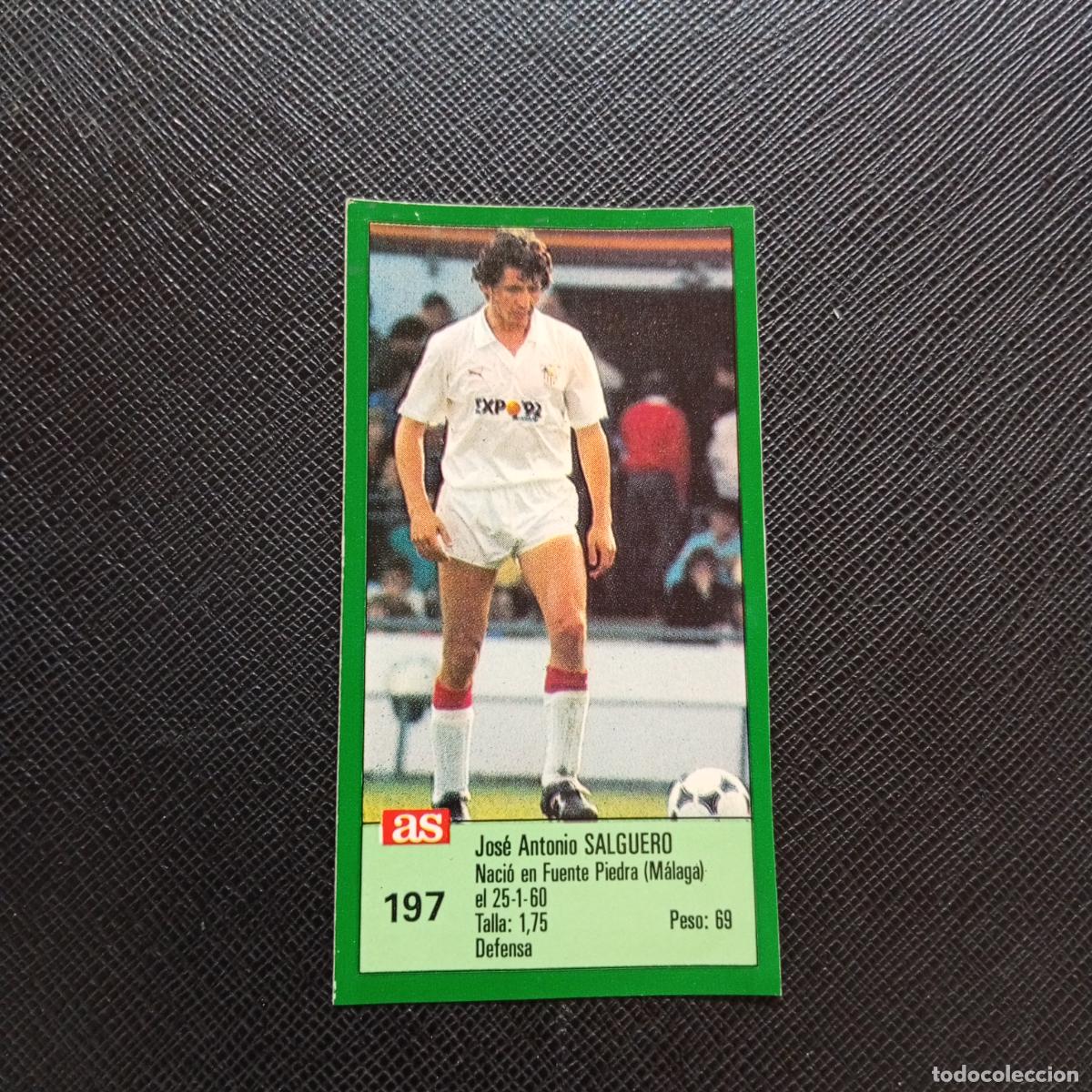 Cromos de F&uacute;tbol: 197 SALGUERO SEVILLA AS 1988 1989 CROMO FUTBOL LIGA 88 89 - SIN PEGAR - A103 PG280