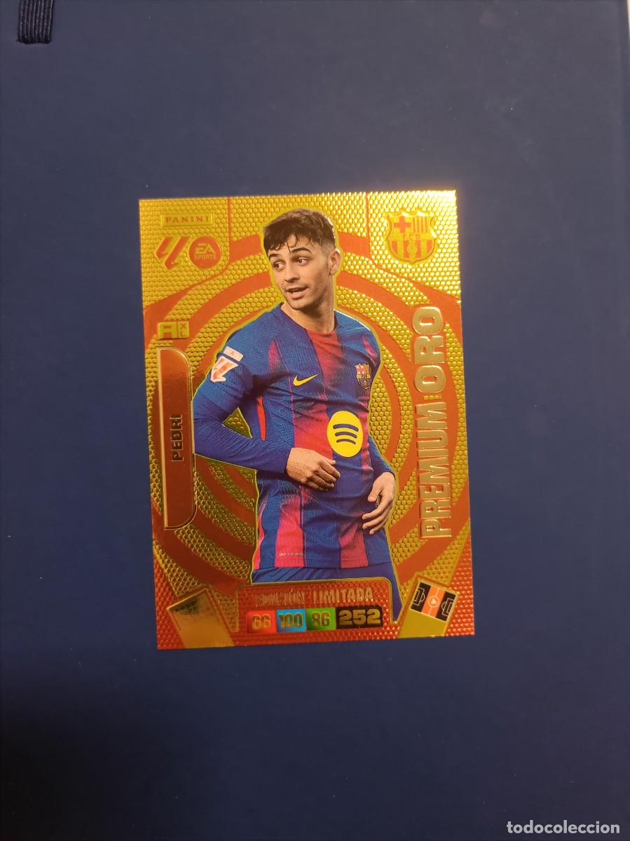 Cromos de F&uacute;tbol: Pedri premium oro Adrenalyn XL 25 26 fc Barcelona sobre momentum 2025 2026