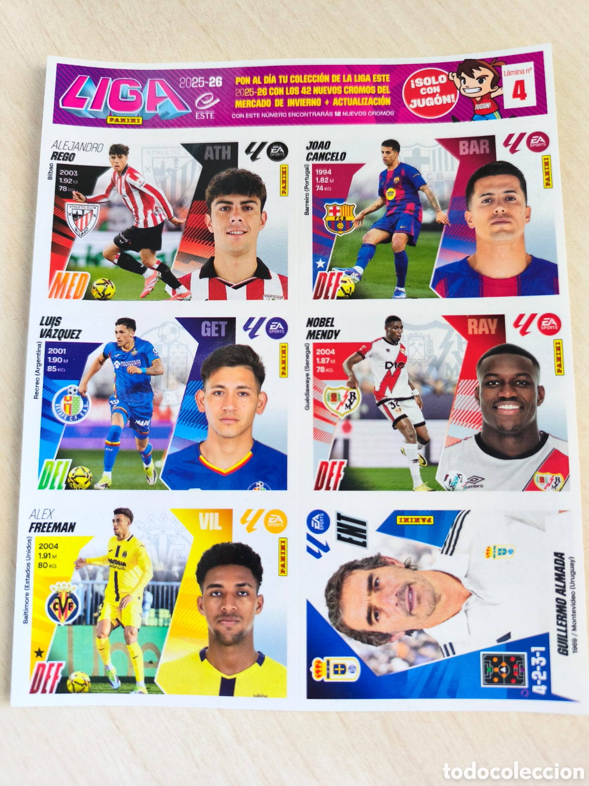 Cromos de F&uacute;tbol: LA LIGA ESTE PANINI 2025 -26 Jug&oacute;n 229 04/2026: L&aacute;minas 4-5 MERCADO DE INVIERNO + ACTUALIZACIONES