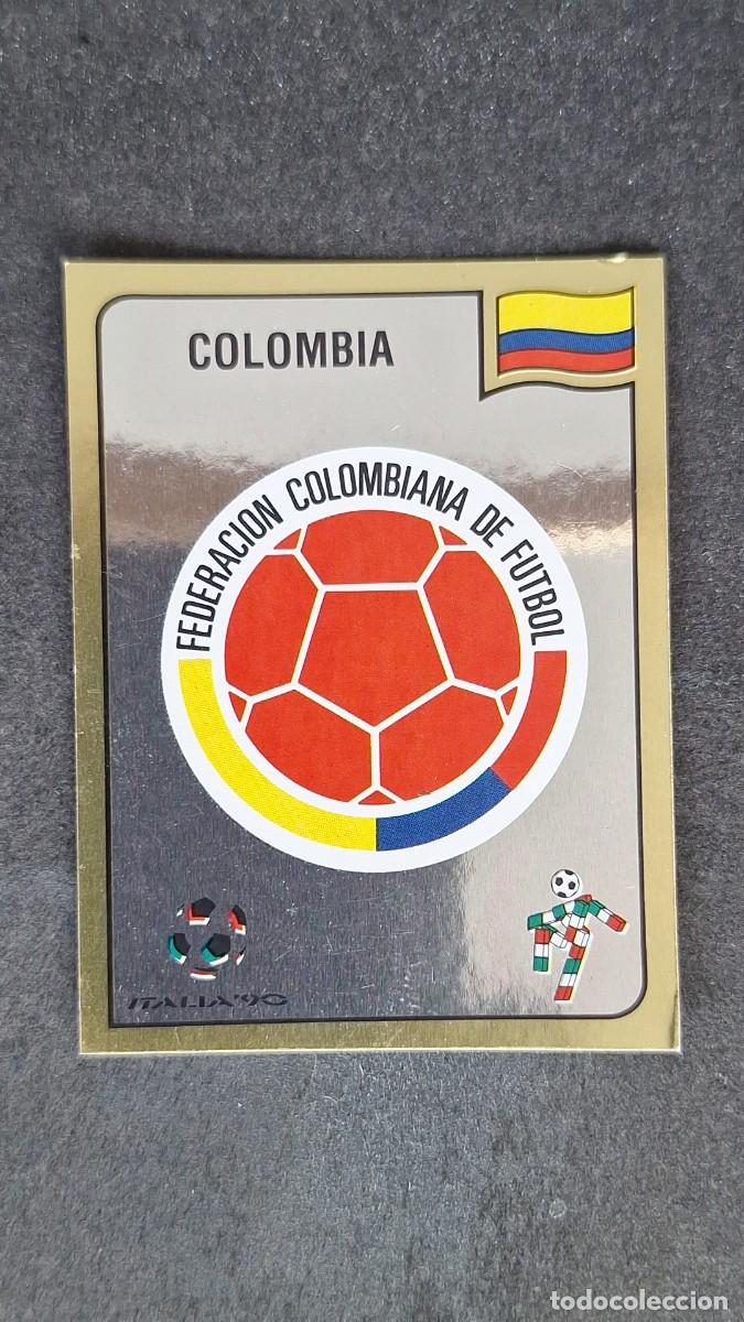 Cromos de F&uacute;tbol: L3 ESCUDO SELECCION COLOMBIA 286 MUNDIAL ITALIA 90 1990 PANINI NUNCA PEGADO SIN PEGAR