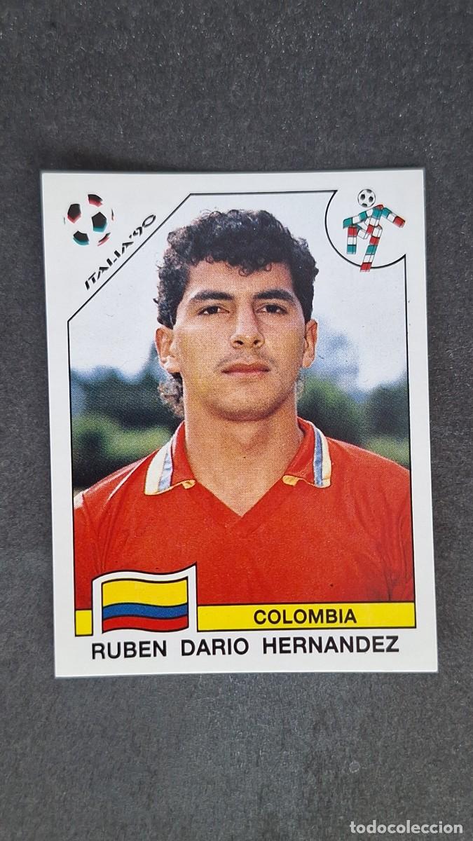 Cromos de F&uacute;tbol: L3 RUBEN DARIO HERNANDEZ SELECCION COLOMBIA 303 MUNDIAL ITALIA 90 1990 PANINI NUNCA PEGADO SIN PEGAR
