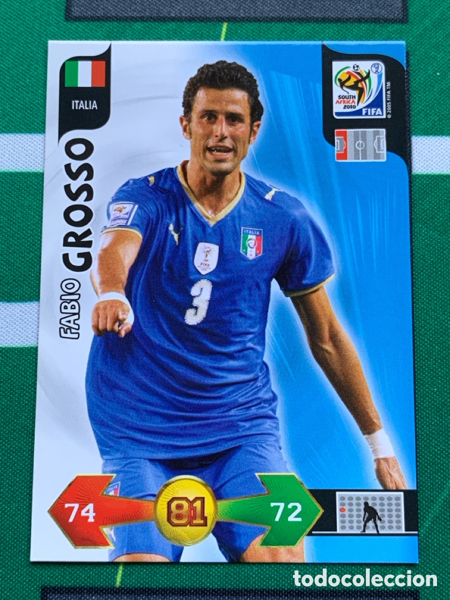 Fu&szlig;ball-Sticker: 198 Fabio Grosso Italia Base card ADRENALYN XL MUNDIAL SOUTH AFRICA 2010 FIFA WORLD CUP PANINI