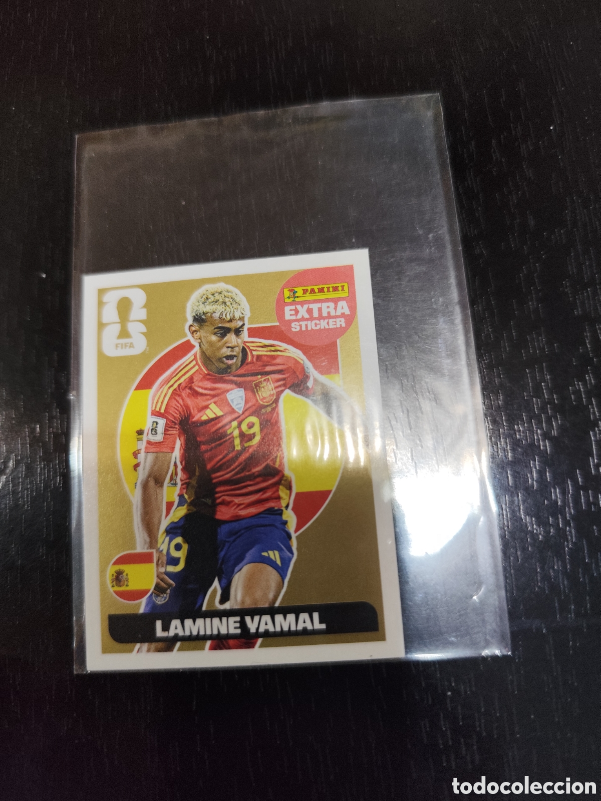 Cromos de F&uacute;tbol: EXTRA STICKER ORO LAMINE YAMAL MUNDIAL 2026