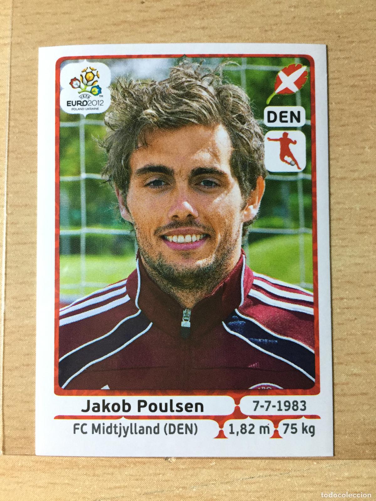 Fu&szlig;ball-Sticker: 2012 - 212 JAKOB POULSEN - DINAMARCA - UEFA EURO 2012 - PANINI