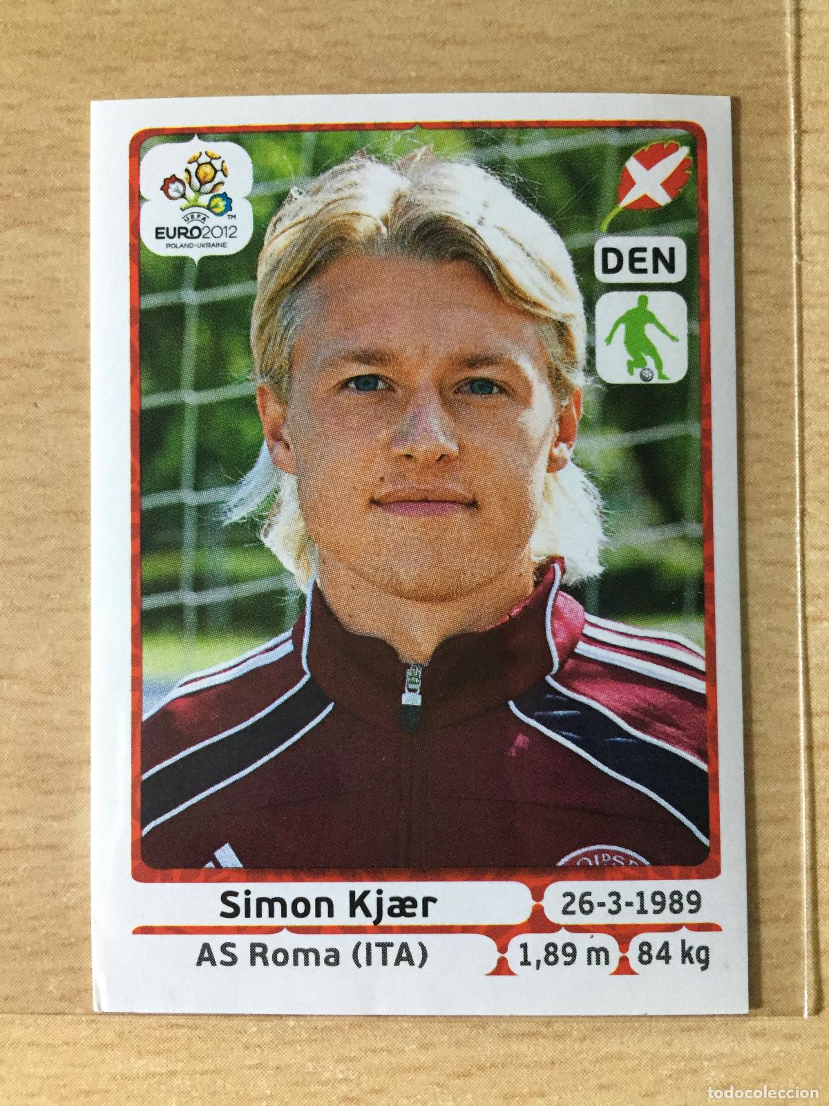 Football Stickers: 2012 - 203 SIMON KJAER - DINAMARCA - UEFA EURO 2012 - PANINI