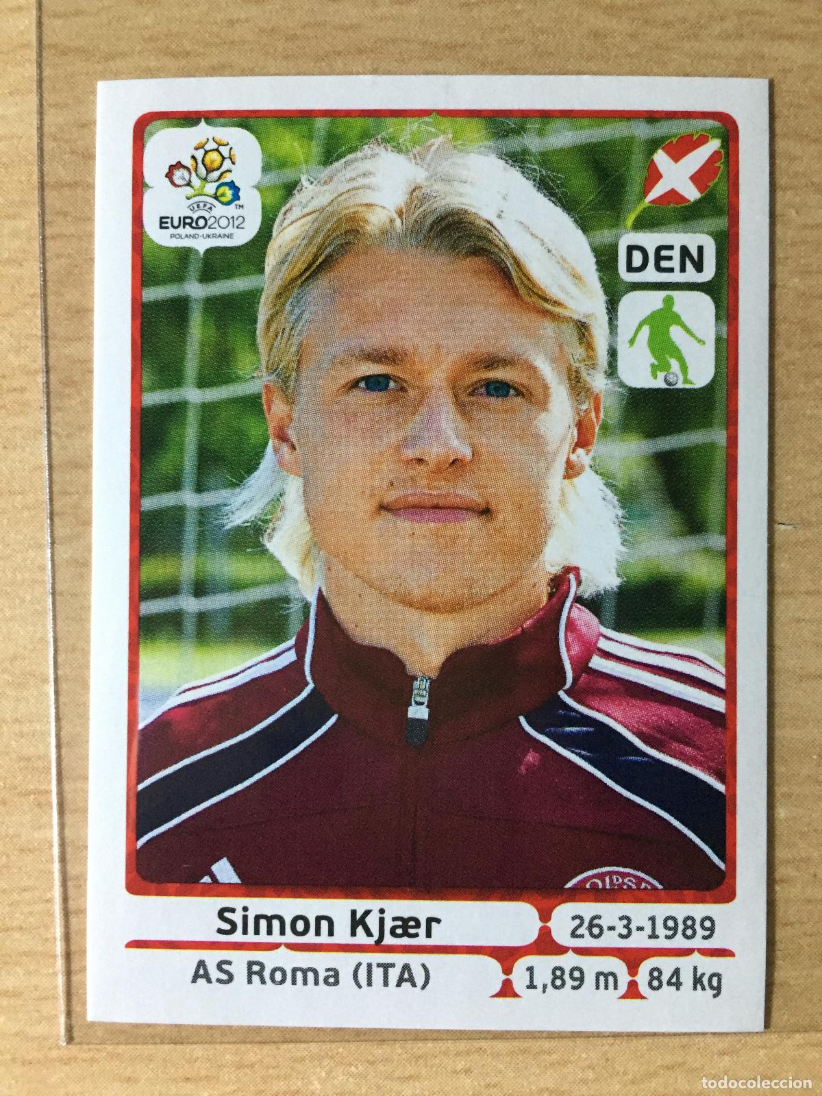 Football Stickers: 2012 - 203 SIMON KJAER - DINAMARCA - UEFA EURO 2012 - PANINI