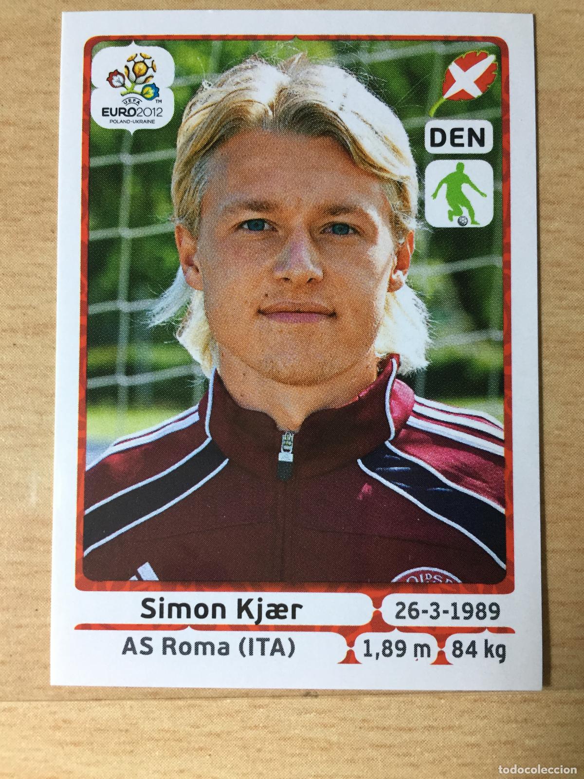 Football Stickers: 2012 - 203 SIMON KJAER - DINAMARCA - UEFA EURO 2012 - PANINI