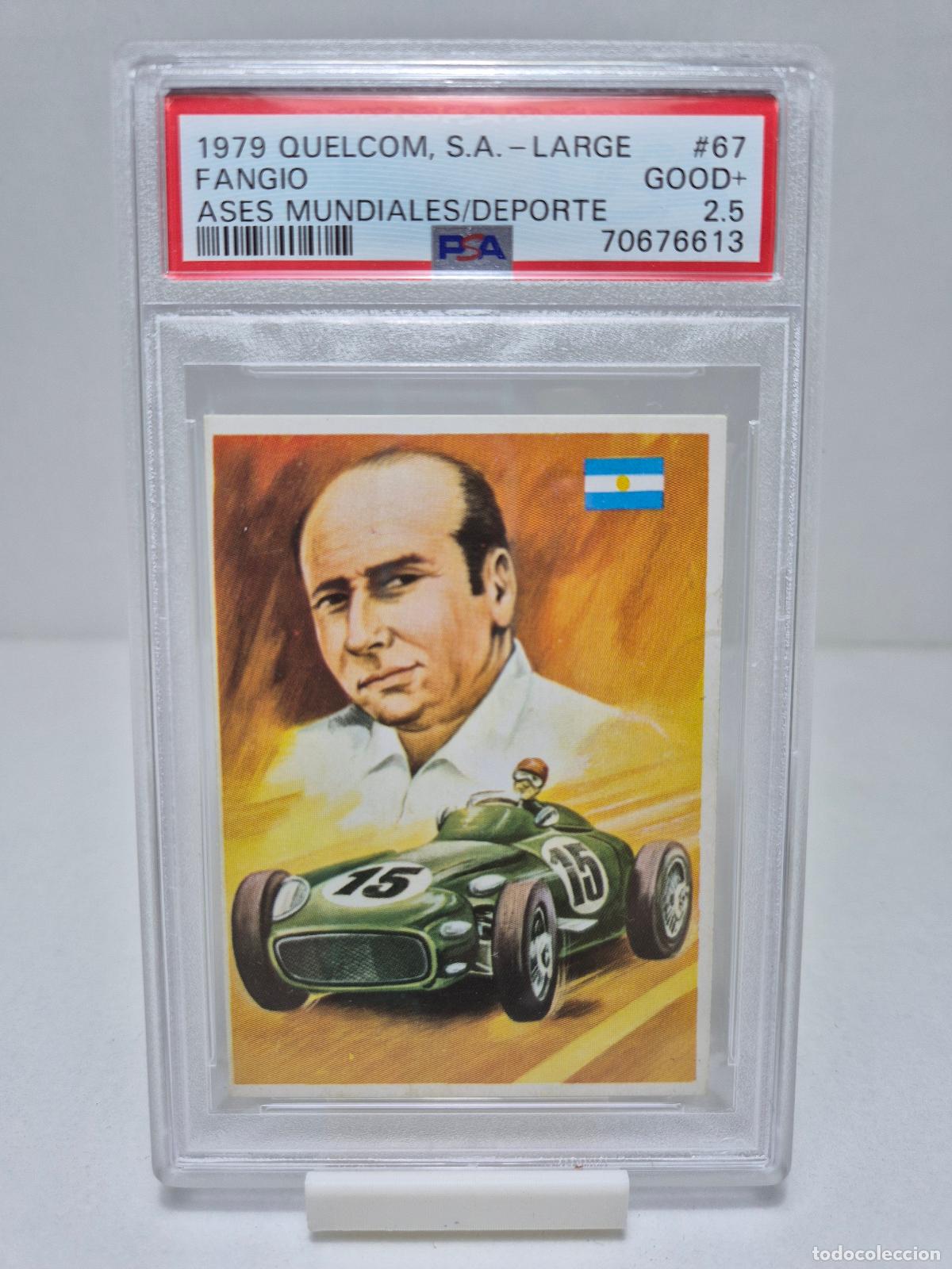 Football Stickers: 1979 - 67 JUAN MANUEL FANGIO - ASES MUNDIALES DEL DEPORTE - QUELCOM - CERTIFICADO PSA 2.5