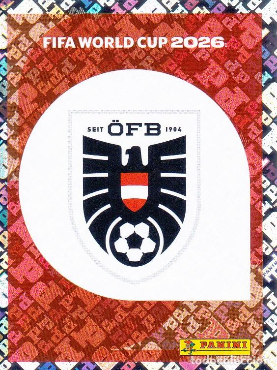 Cromos de Futebol: FIFA WORLD CUP 2026 * ESCUDO N&ordm; 1 * AUSTRIA - NUEVO DE SOBRE (A-18)
