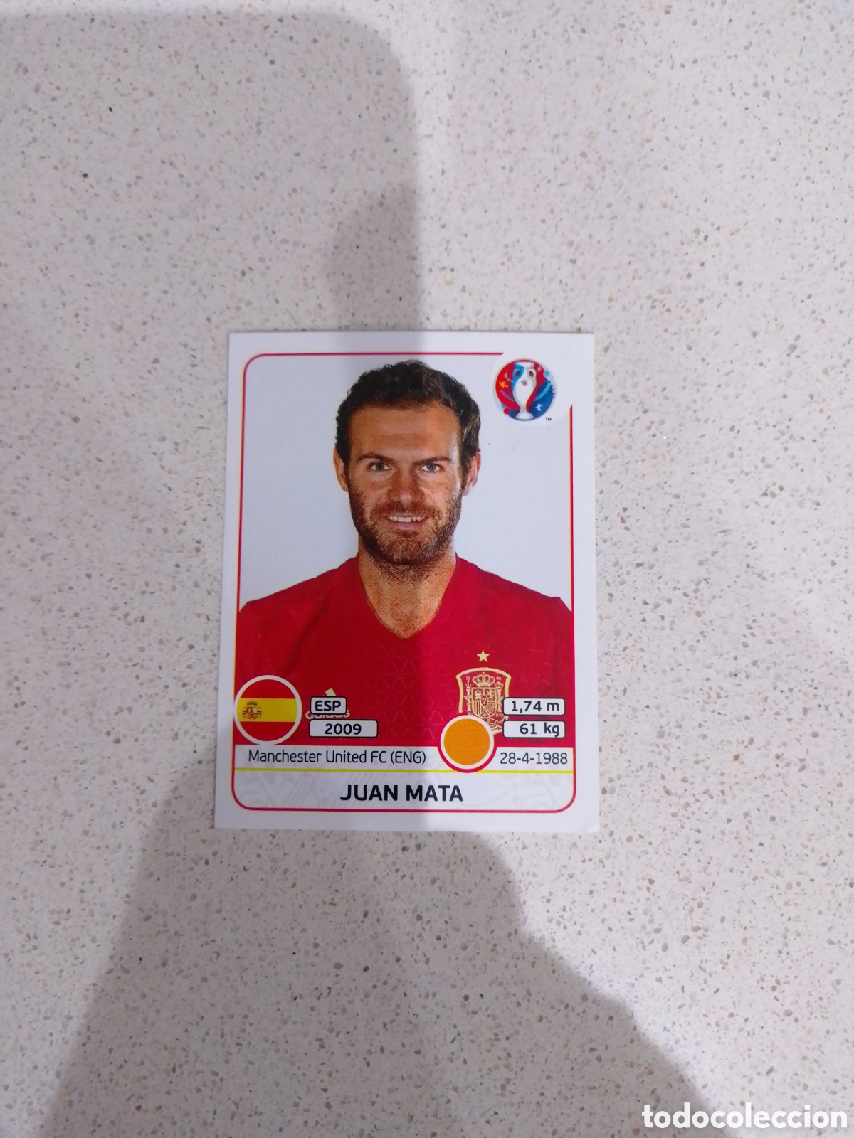 Figurine di Calcio: CROMO N&Uacute;MERO 367 MATA ESPA&Ntilde;A. EUROCOPA 2016 FRANCIA. PANINI.