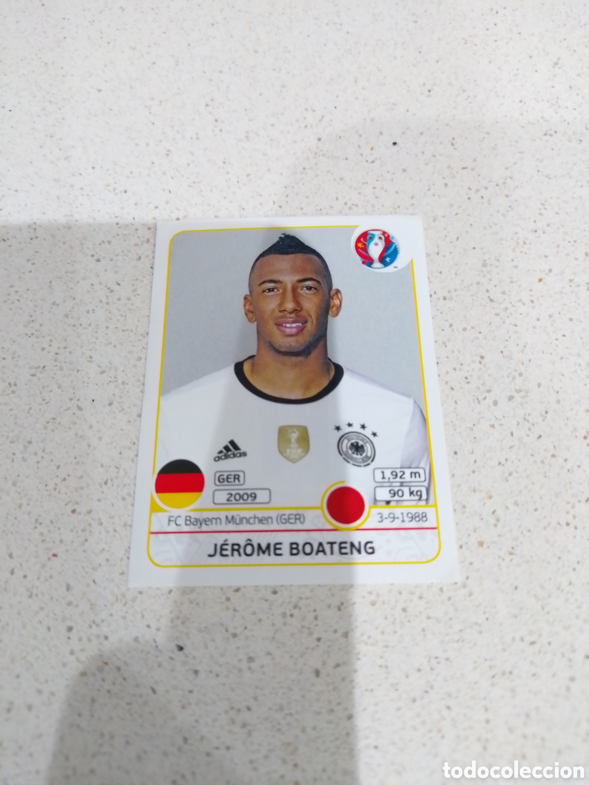 Cromos de F&uacute;tbol: CROMO N&Uacute;MERO 243 JEROME BOATENG ALEMANIA. EUROCOPA 2016 FRANCIA. PANINI.