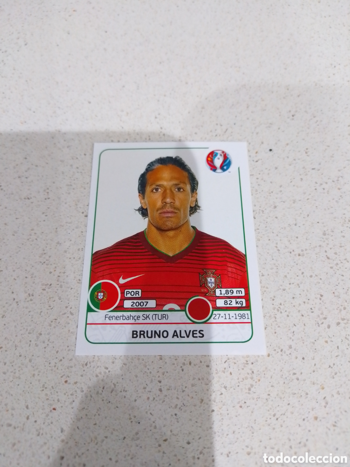 Cromos de F&uacute;tbol: CROMO N&Uacute;MERO 578 BRUNO ALVES PORTUGAL. EUROCOPA 2016 FRANCIA. PANINI.