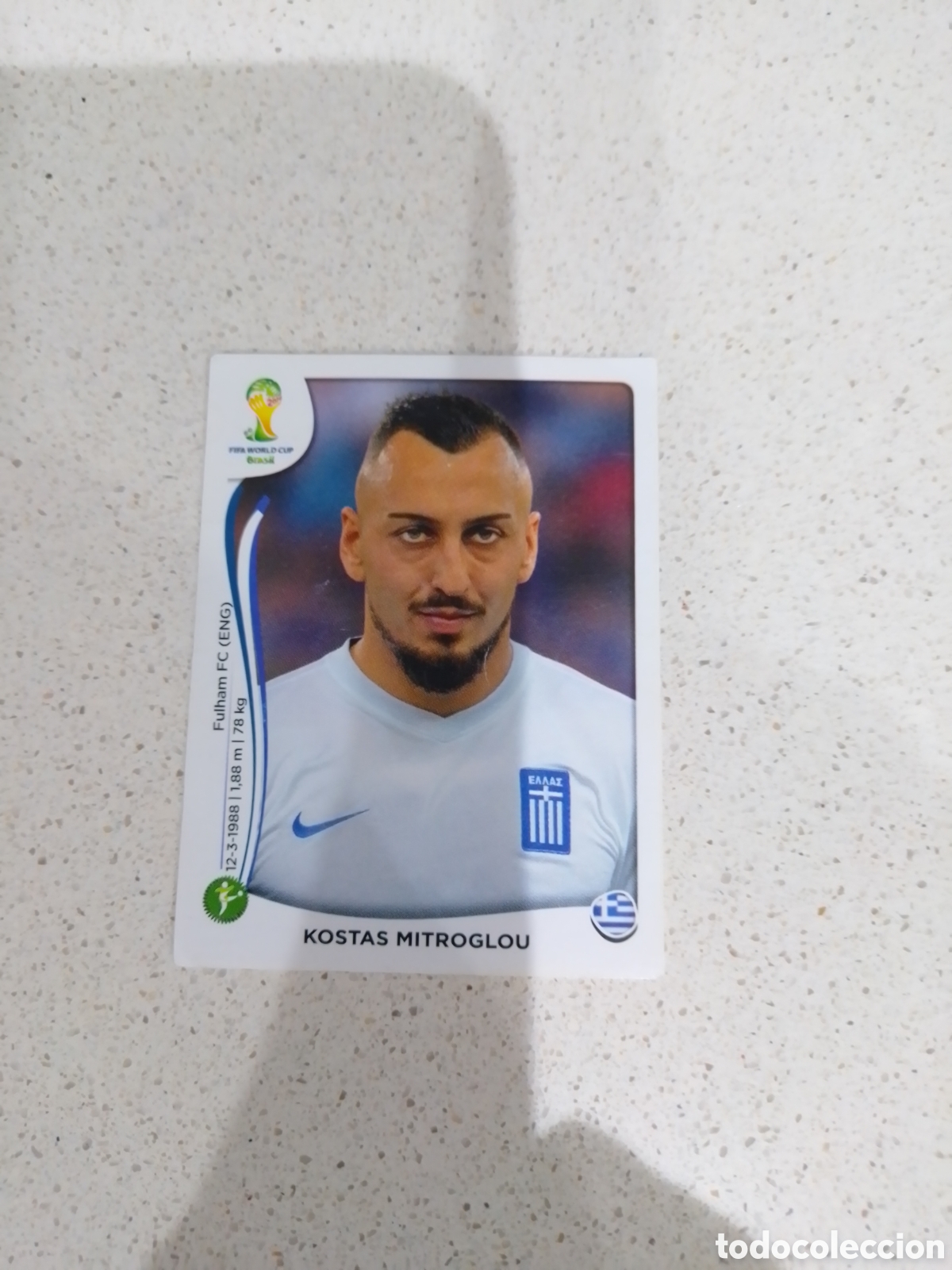 Cromos de F&uacute;tbol: CROMO N&Uacute;MERO 221 KOSTAS MITROGLOU GRECIA. MUNDIAL 2018 BRASIL. PANINI.