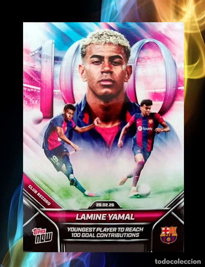 Cromos de F&uacute;tbol: Lamine Yamal - FC Barcelona - Record Club - 100 asistencias - Topps 2026 - #5