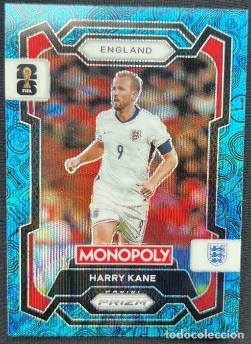 Cromos de F&uacute;tbol: Carta Harry Kane #22 Blue Wave England Prizm Panini Monopoly World Cup 2026