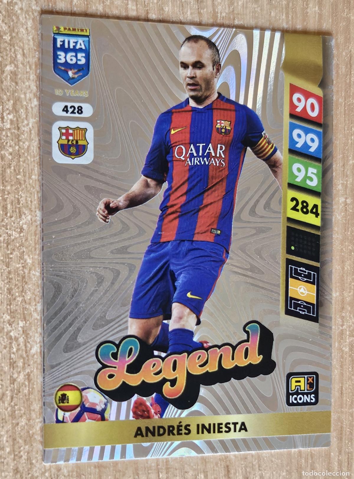 Cromos de F&uacute;tbol: 428 Andr&eacute;s Iniesta (Barcelona). Cromo Panini FIFA 365 2024-2025 (24-25). Legend