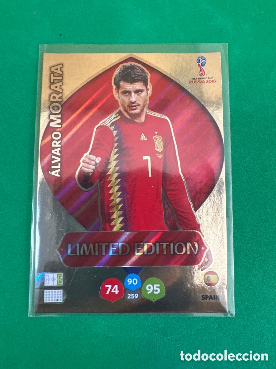 Cromos de F&uacute;tbol: ALVARO MORATA (ESPA&Ntilde;A) LIMITED EDITION ADRENALYN MUNDIAL RUSIA 2018 TRADING CARD PANINI