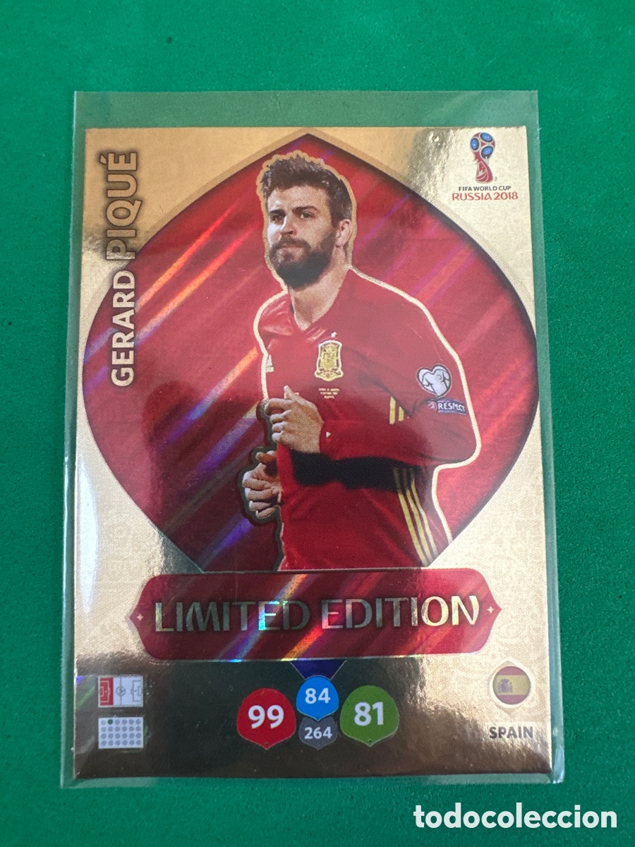 Cartes &agrave; collectionner de Football: GERARD PIQU&Eacute; (ESPA&Ntilde;A) LIMITED EDITION ADRENALYN MUNDIAL RUSIA 2018 TRADING CARD PANINI