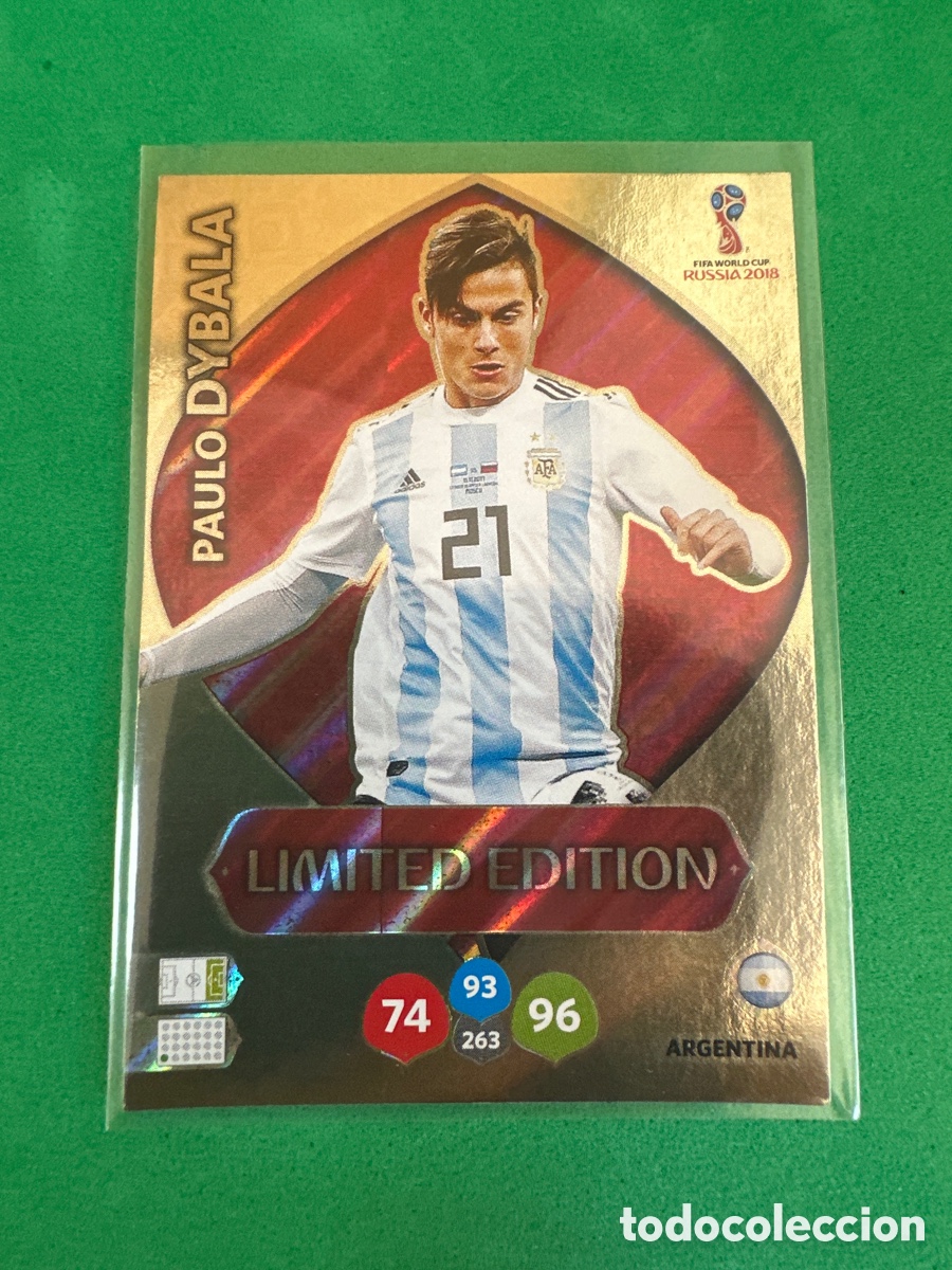 Cromos de F&uacute;tbol: DYBALA(ARGENTINA) LIMITED EDITION ADRENALYN MUNDIAL RUSIA 2018 TRADING CARD PANINI