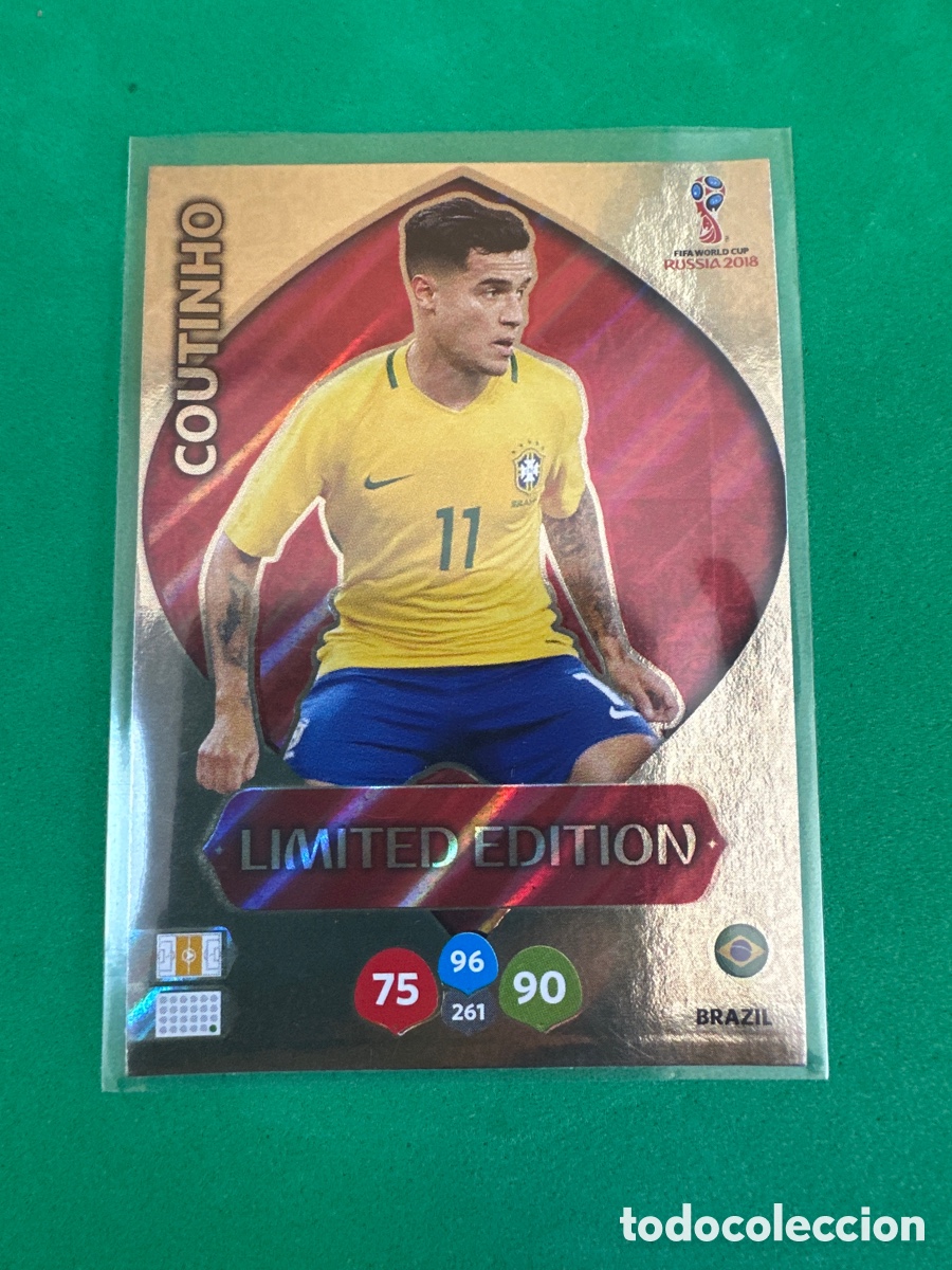 Cromos de F&uacute;tbol: COUTINHO (BRASIL) LIMITED EDITION ADRENALYN MUNDIAL RUSIA 2018 TRADING CARD PANINI