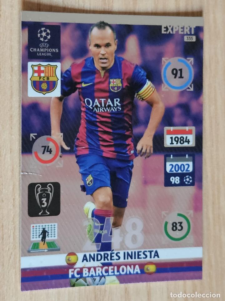 Cromos de F&uacute;tbol: Andr&eacute;s Iniesta (Barcelona). Cromo Panini Adrenalyn UEFA Champions League 2014-2015 (14-15). Expert