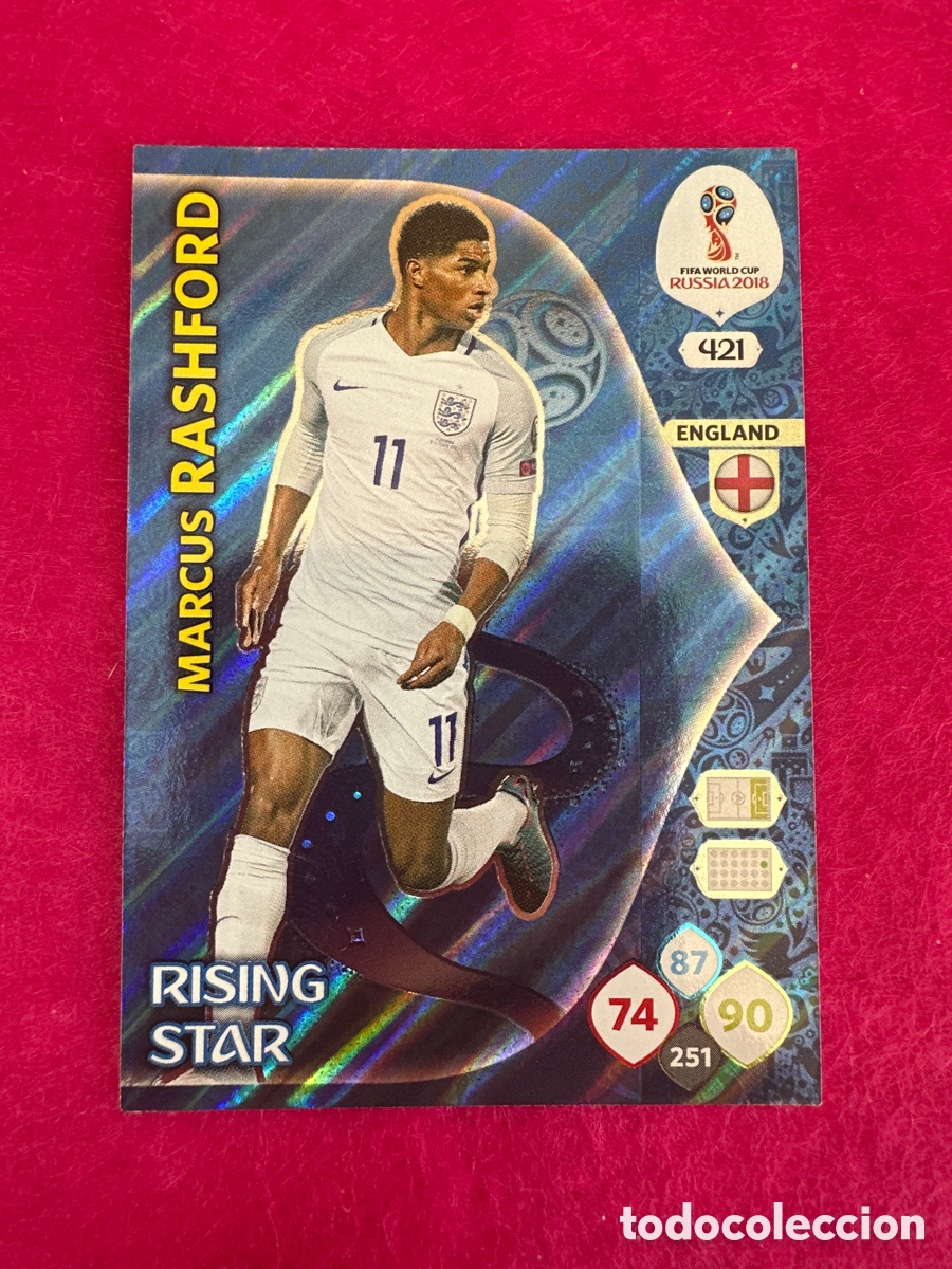 Cromos de F&uacute;tbol: 421 RASHFORD(INGLATERRA) RISING STAR ADRENALYN MUNDIAL RUSIA 2018 TRADING CARD PANINI