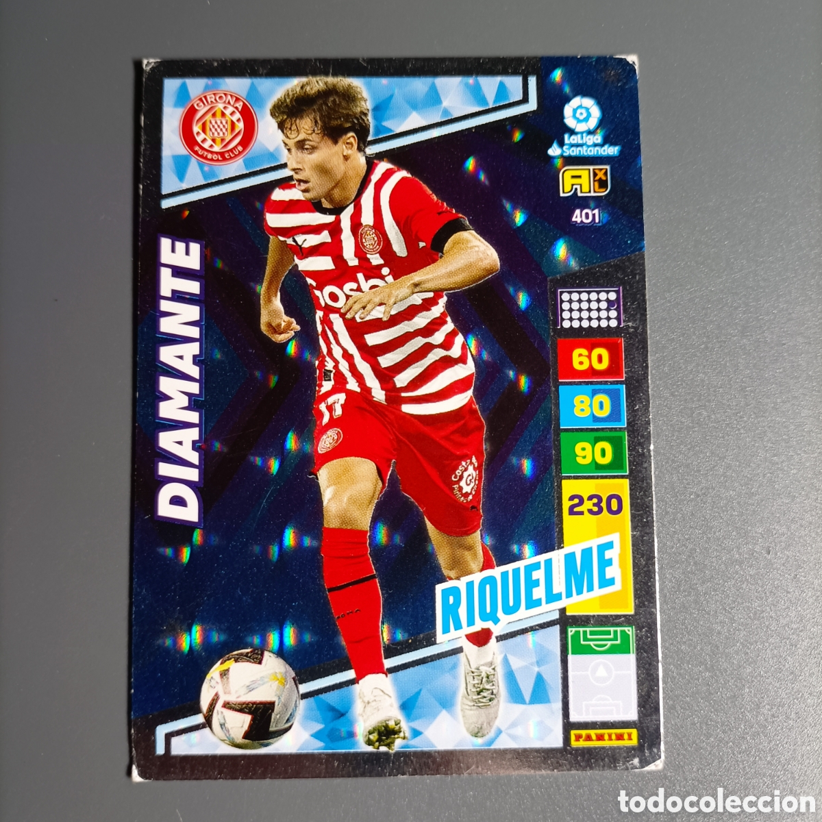 Cromos de F&uacute;tbol: ADRENALYN. LIGA 2022-2023 (GIRONA) №401 RIQUELME / DIAMANTE