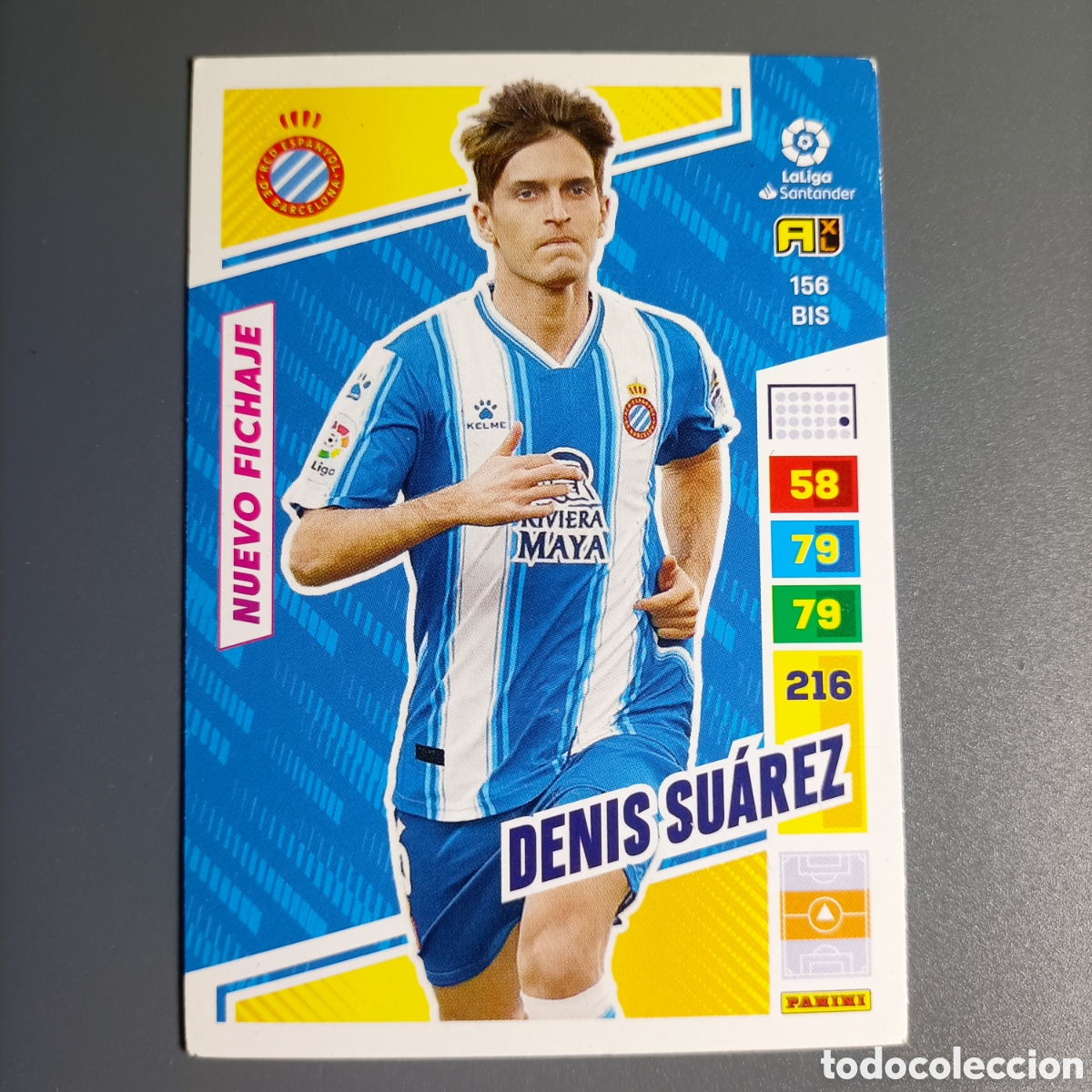 Cromos de F&uacute;tbol: ADRENALYN. LIGA 2022-2023 (ESPANYOL) №156 BIS. DENIS SU&Aacute;REZ / NUEVO FICHAJE