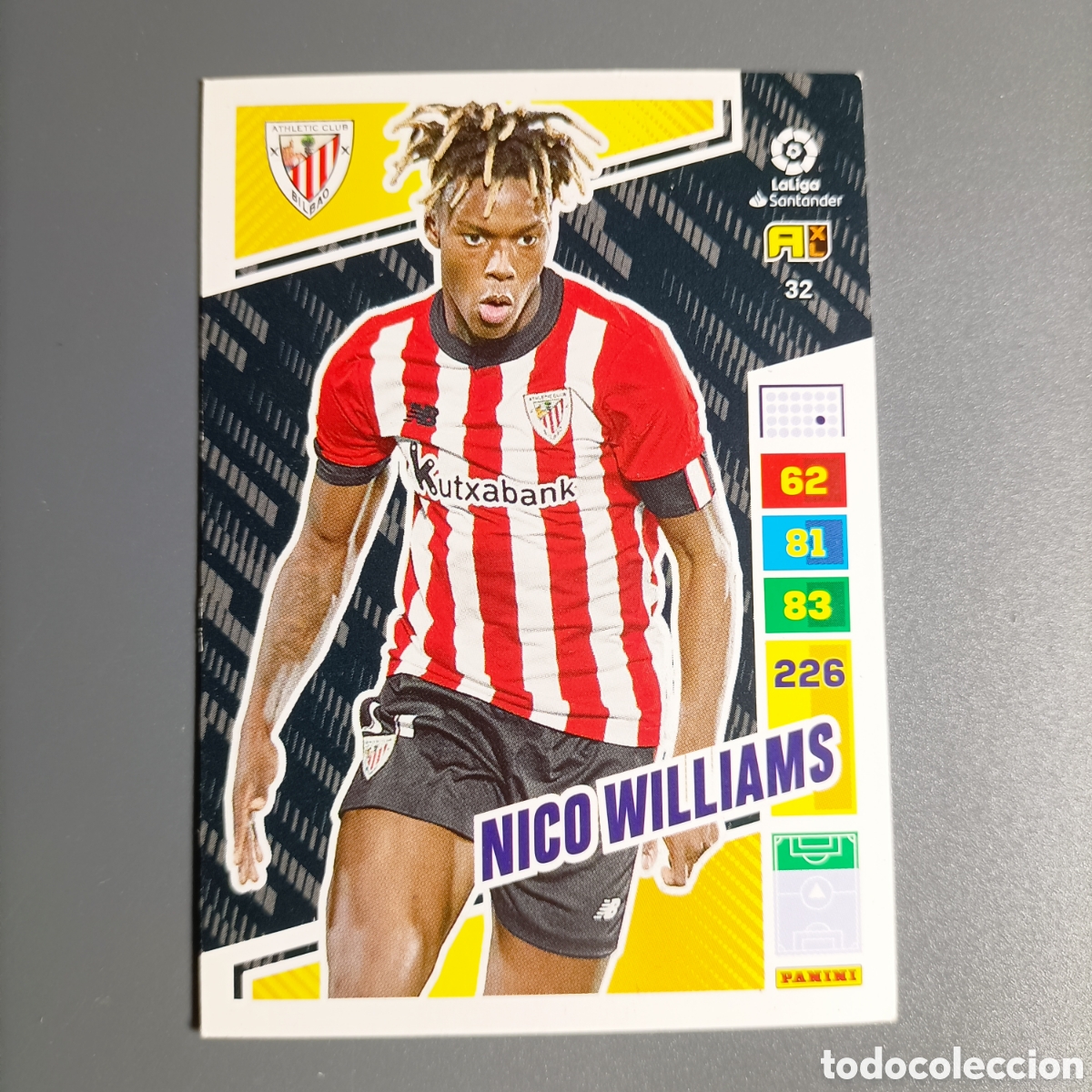 Cromos de F&uacute;tbol: ADRENALYN. LIGA 2022-2023 (ATHLETIC) №32 NICO WILLIAMS