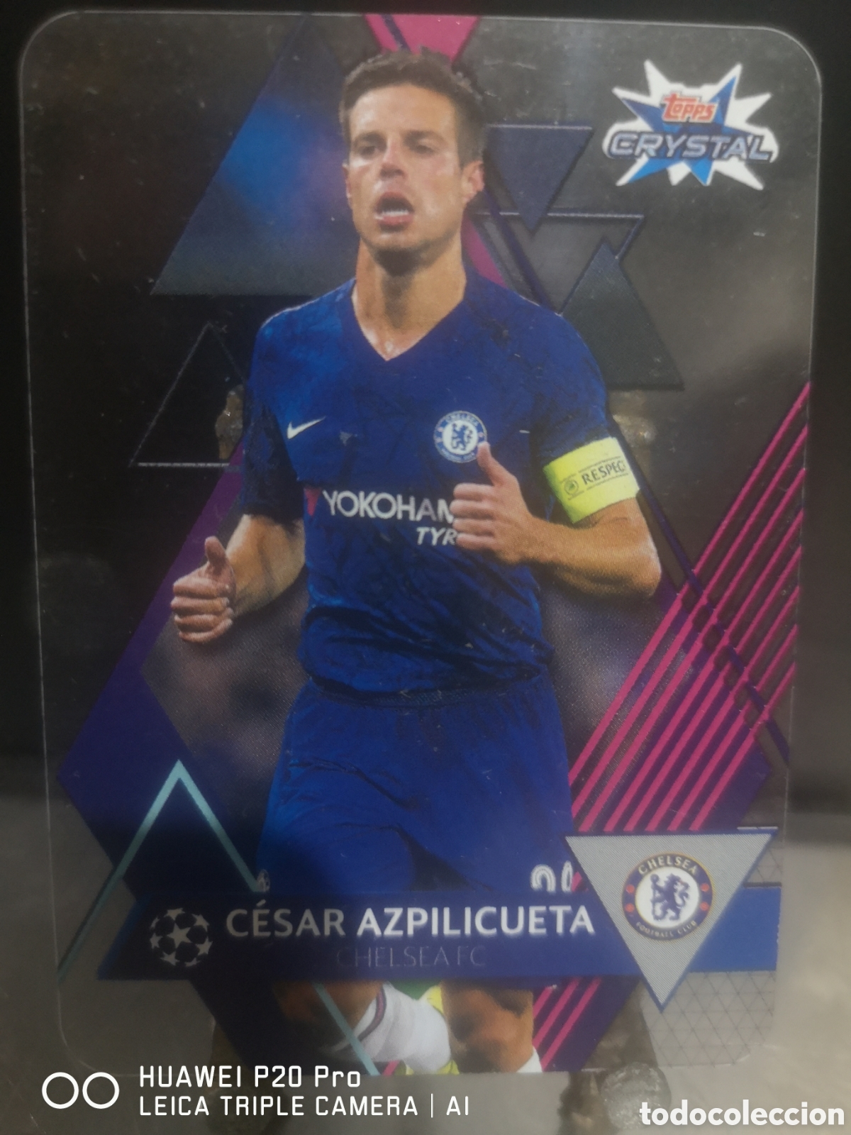 Cromos de F&uacute;tbol: TOPPS CRYSTAL CHAMPIONS LEAGUE 2019 2020 CESAR AZPILICUETA 49 CHELSEA