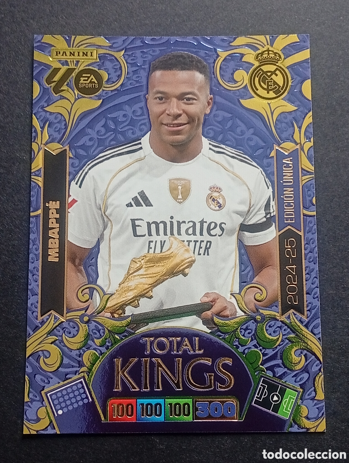 Cromos de F&uacute;tbol: MBAPPE TOTAL KINGS REAL MADRID PANINI ADRENALYN XL 2025 2026 25 26 BAL&Oacute;N DE ORO MEGACRACKS PARALELA