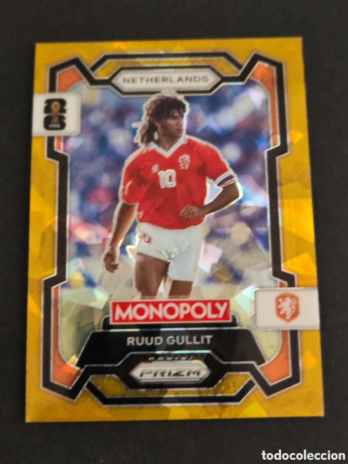 Fu&szlig;ball-Sticker: 75 prizm paralela cracked Ruud Gullit HOLANDA MONOPOLY FIFA 2026 WORLD CUP MUNDIAL ADRENALYN