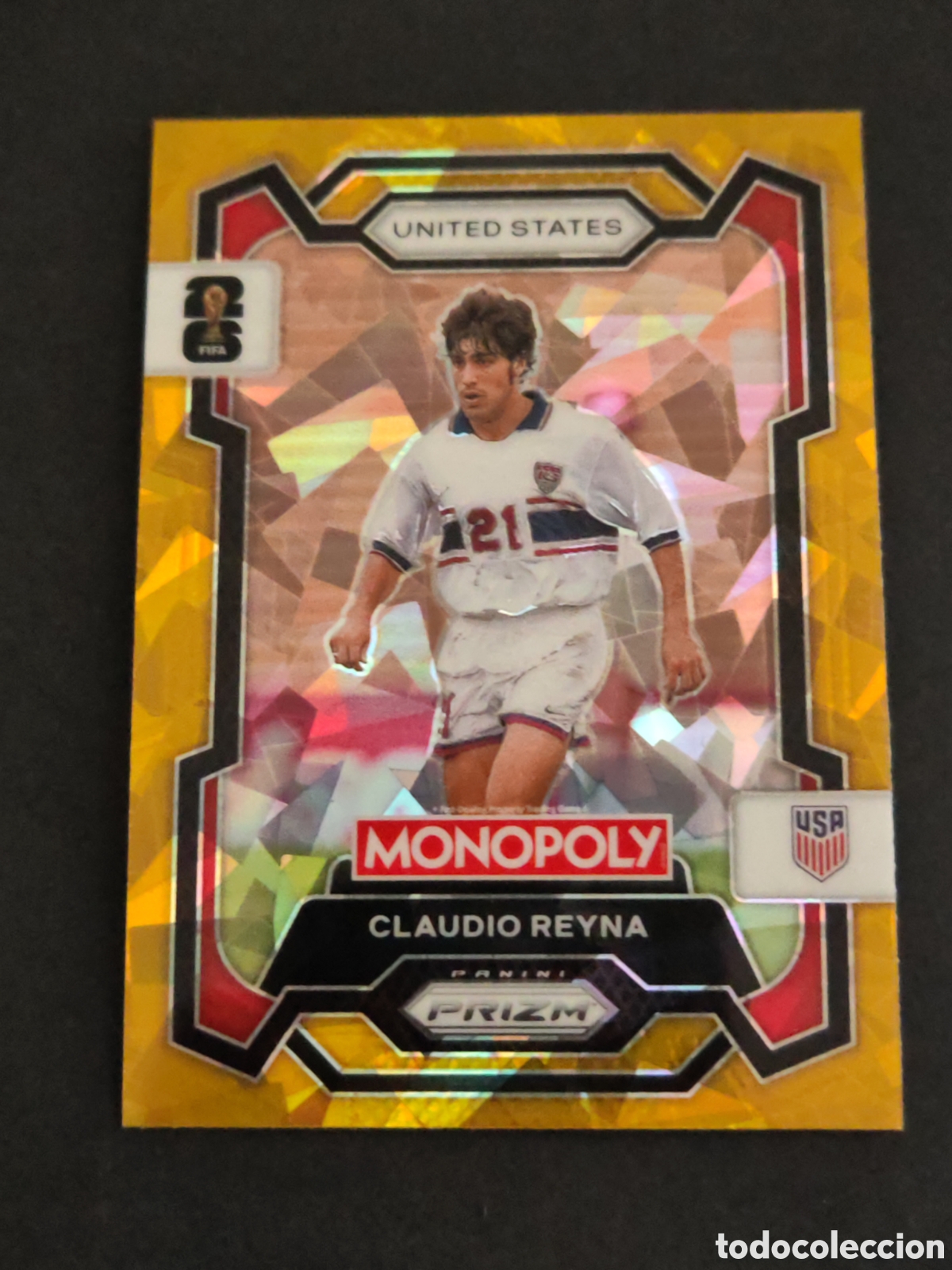 Cromos de F&uacute;tbol: 49 prizm paralela cracked CLAUDIO REYNA USA EEUU MONOPOLY FIFA 2026 WORLD CUP MUNDIAL ADRENALYN