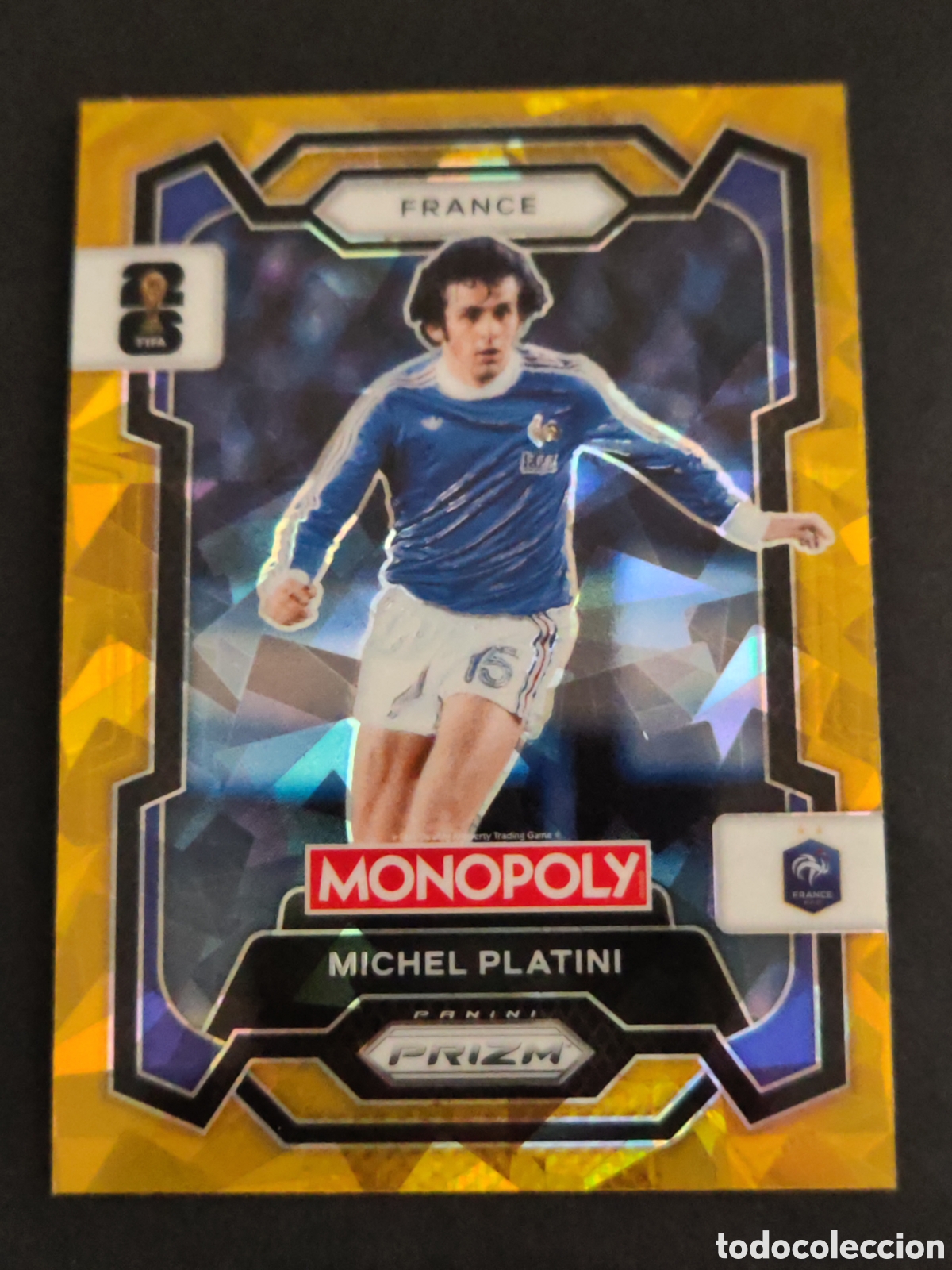 Fu&szlig;ball-Sticker: 13 prizm paralela cracked MICHEL PLATINI FRANCIA MONOPOLY FIFA 2026 WORLD CUP MUNDIAL ADRENALYN