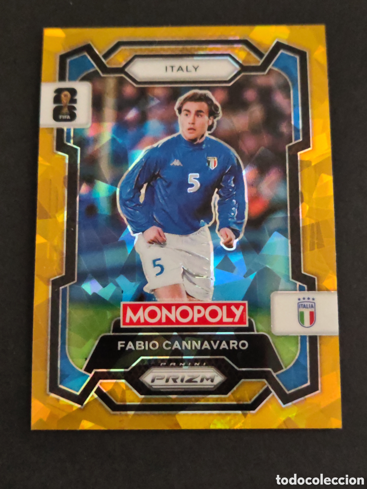 Fu&szlig;ball-Sticker: 36 prizm paralela cracked Cannavaro ITALIA Italy MONOPOLY FIFA 2026 WORLD CUP MUNDIAL ADRENALYN IT