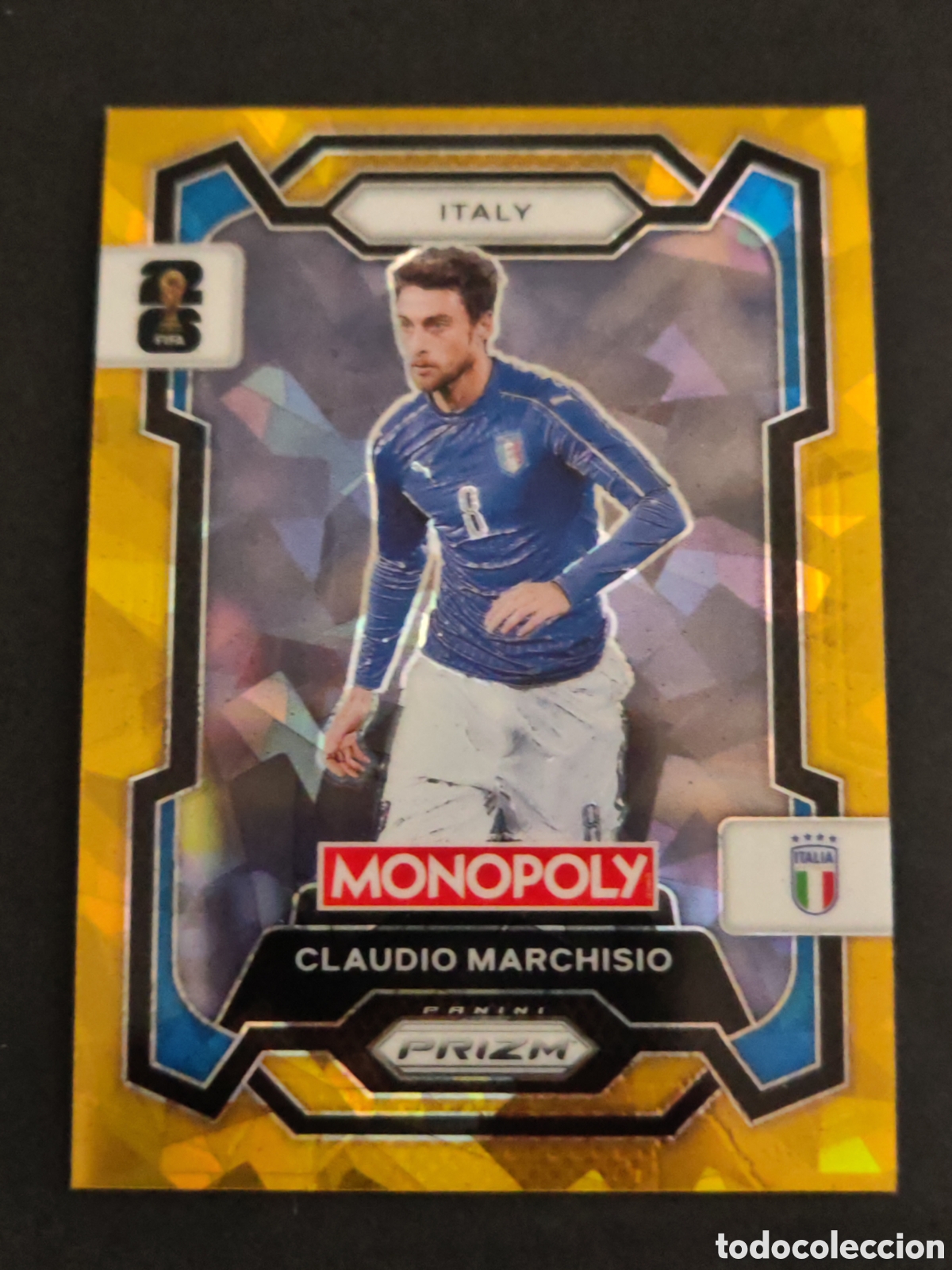 Fu&szlig;ball-Sticker: 38 prizm paralela cracked Marchisio ITALIA Italy MONOPOLY FIFA 2026 WORLD CUP MUNDIAL ADRENALYN IT