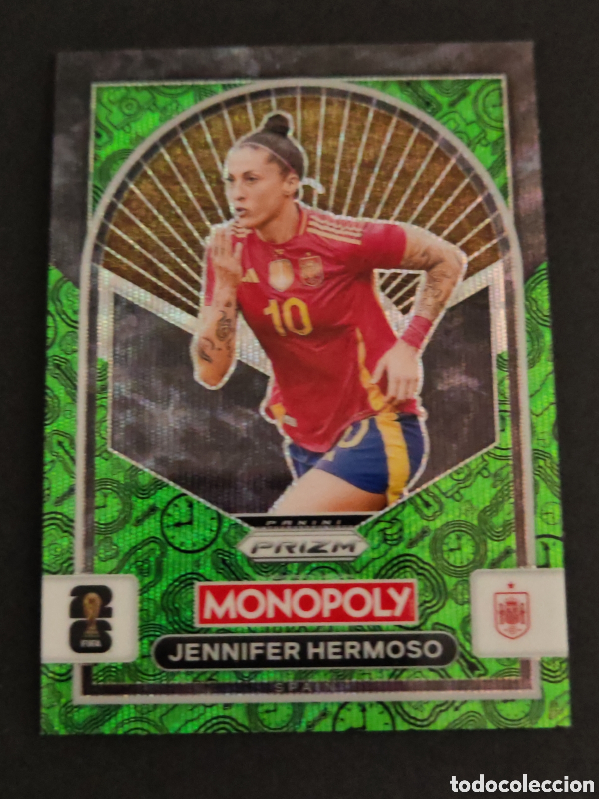 Cromos de F&uacute;tbol: 98 prizm paralela green JENNIFER HERMOSO SPAIN MONOPOLY FIFA 2026 WORLD CUP MUNDIAL ESPA&Ntilde;A SPAIN