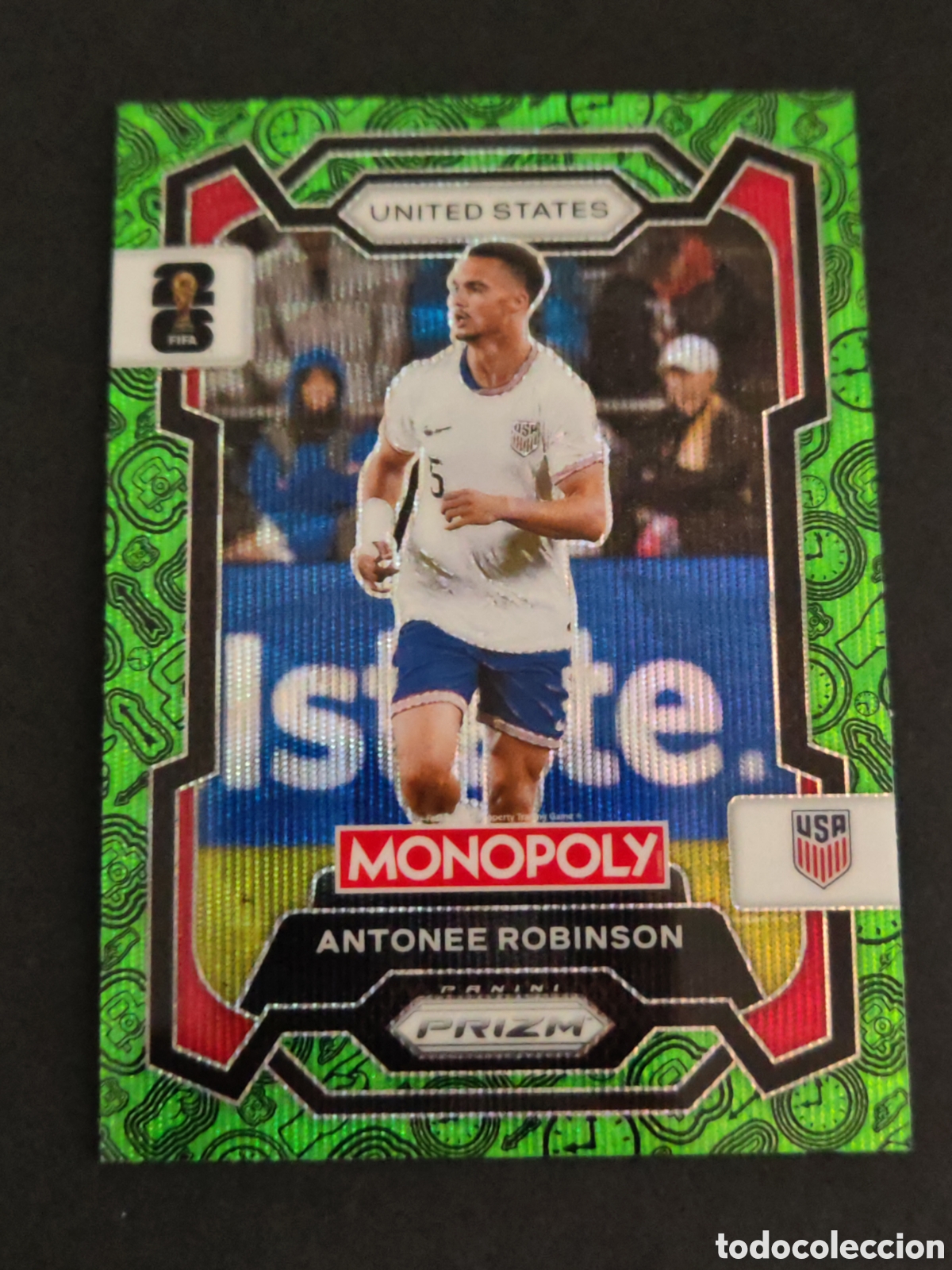 Cromos de F&uacute;tbol: 52 prizm paralela green ANTONEE ROBINSON USA EEUU MONOPOLY FIFA 2026 WORLD CUP MUNDIAL ADRENALYN